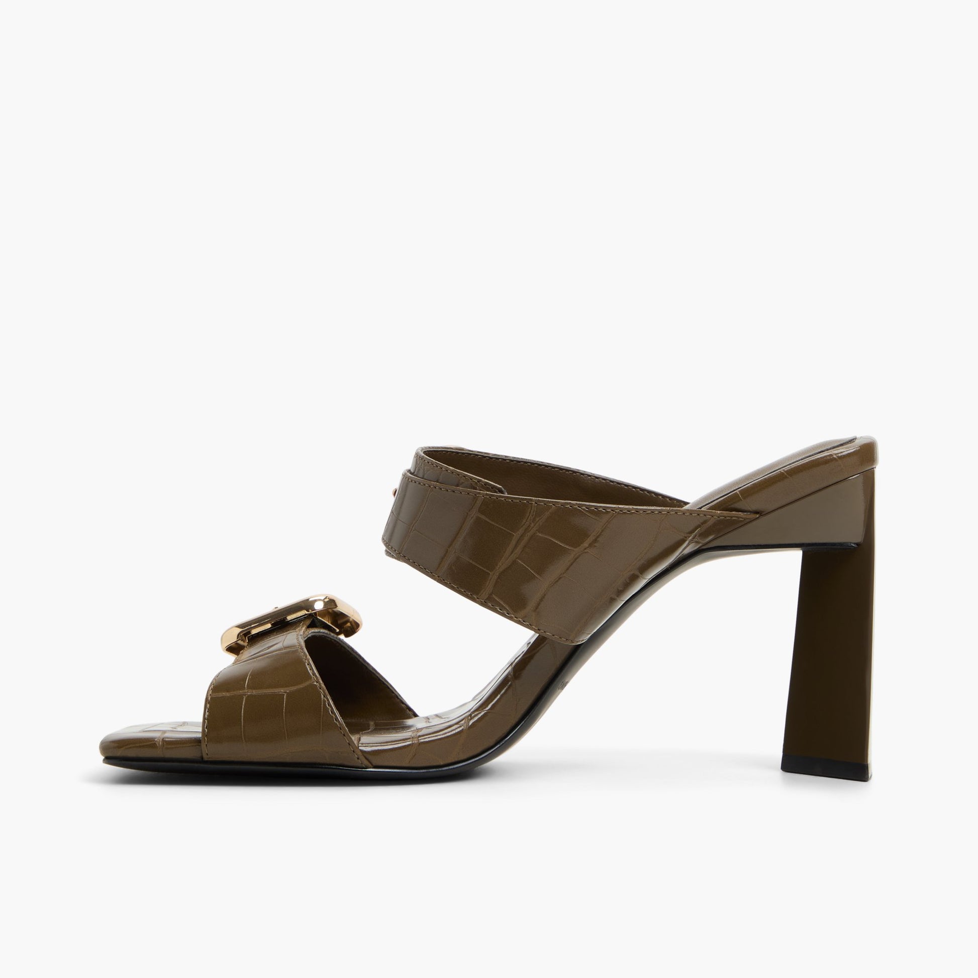 Side view of Other Green Zoeey High Heel Mule Sandals