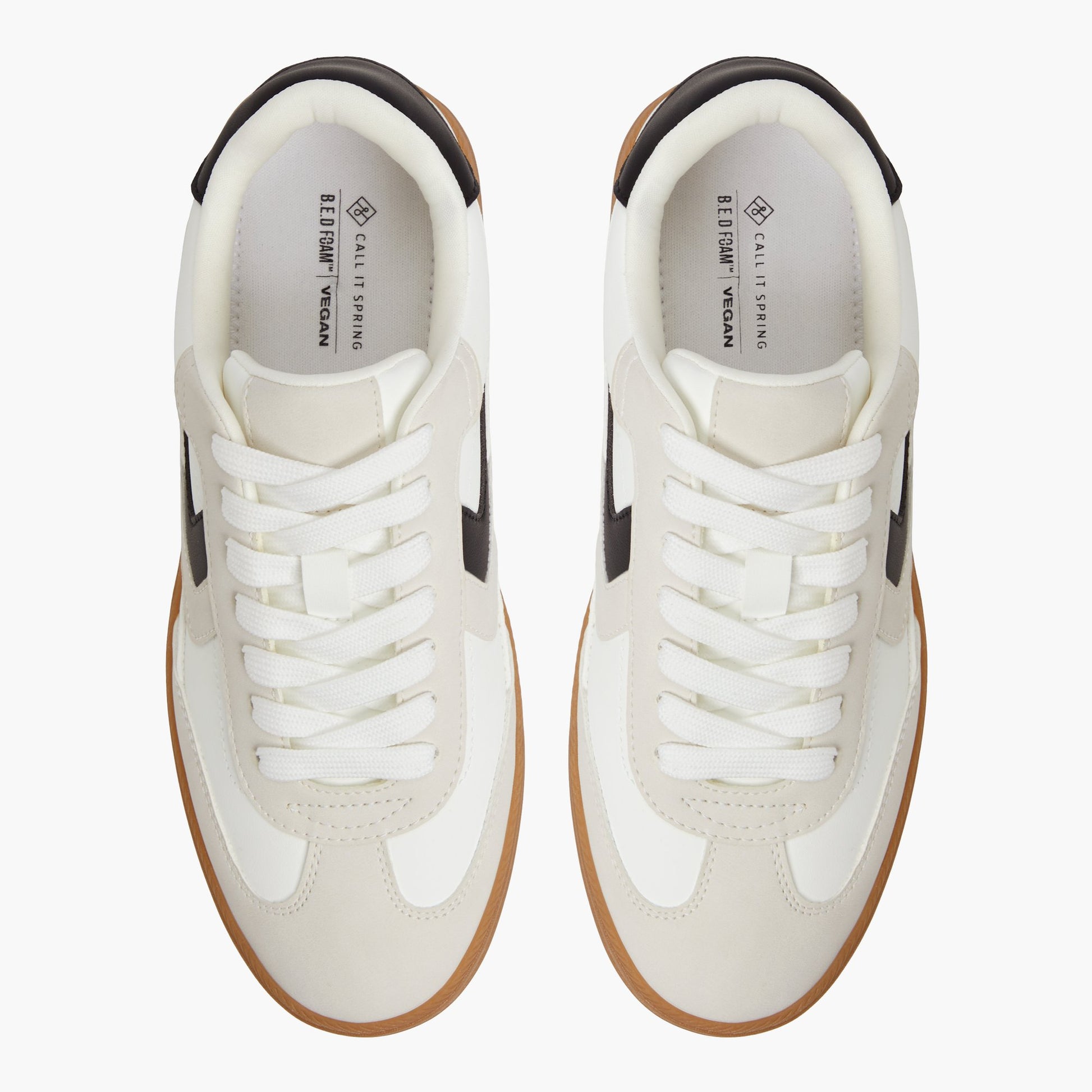 Top-down view of the White Multi Salome Cup Sole Sneakers
