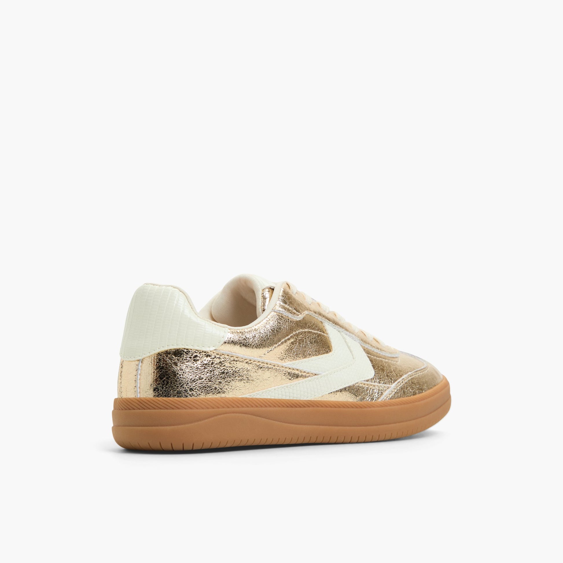 Three-quarter angle of Gold Salome Cup Sole Sneakers's back side