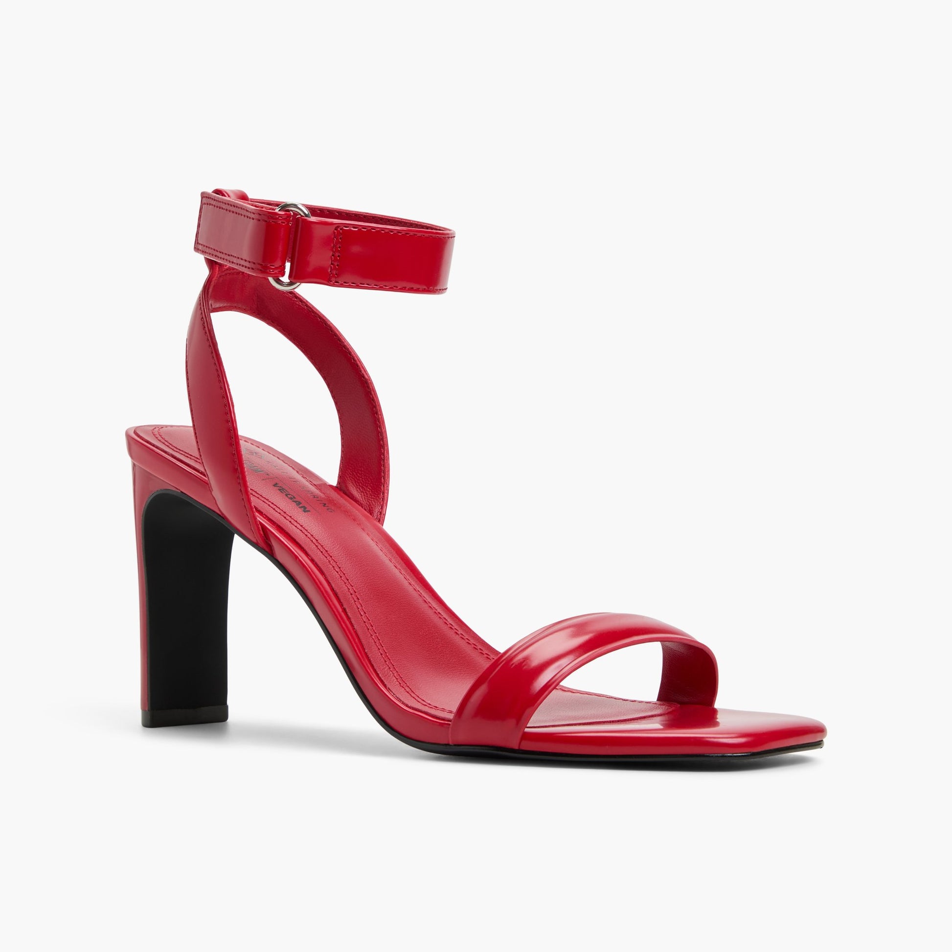 Three-quarter angle of Red Nichole High Heel Sandals's front side