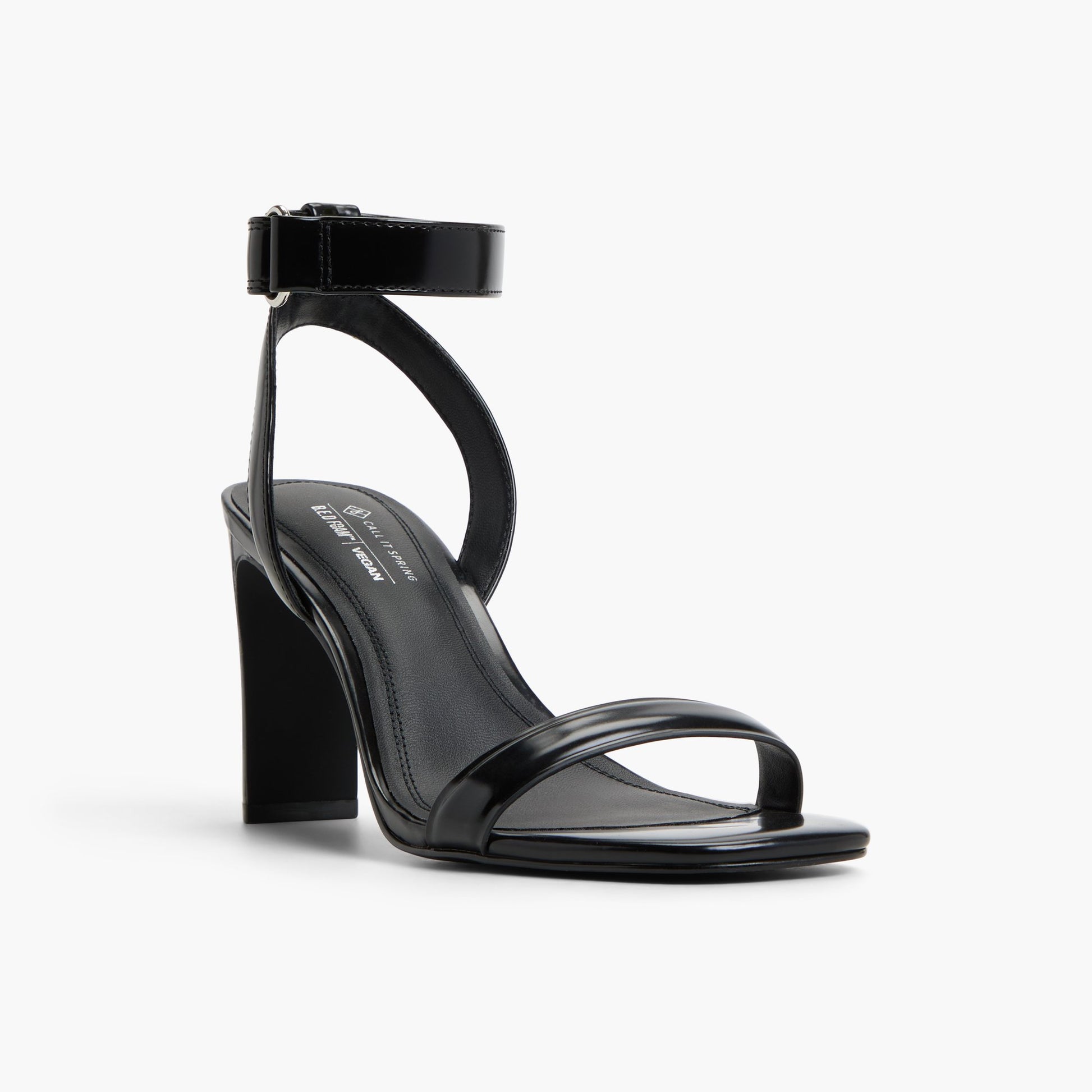 Three-quarter angle of Black Nichole High Heel Sandals's front side