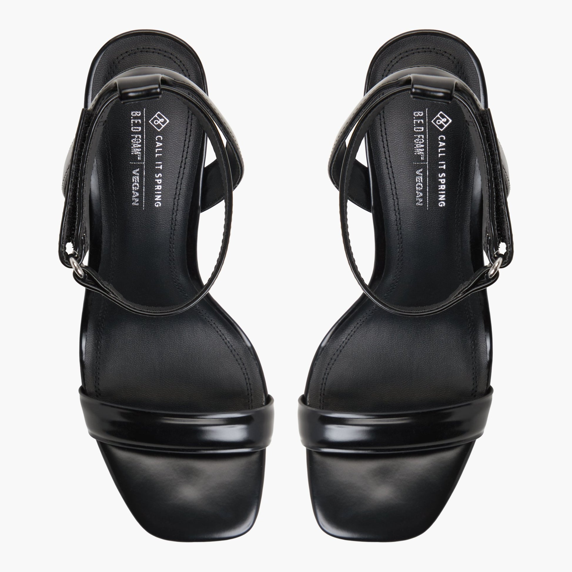 Top-down view of the Black Nichole High Heel Sandals