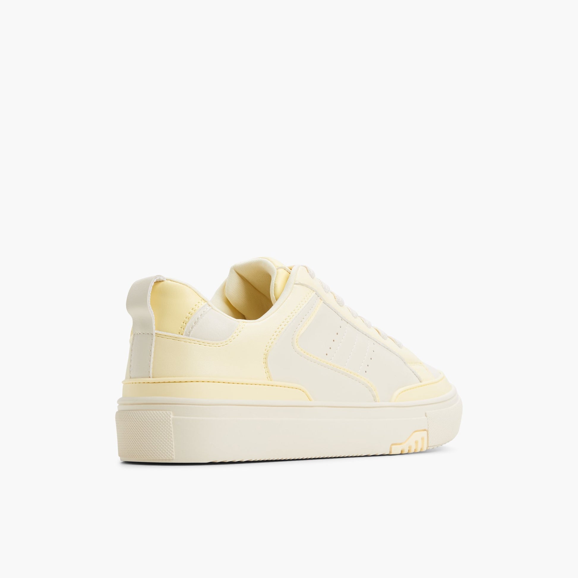 Three-quarter angle of Light Yellow Tempest Cup Sole Sneakers's back side