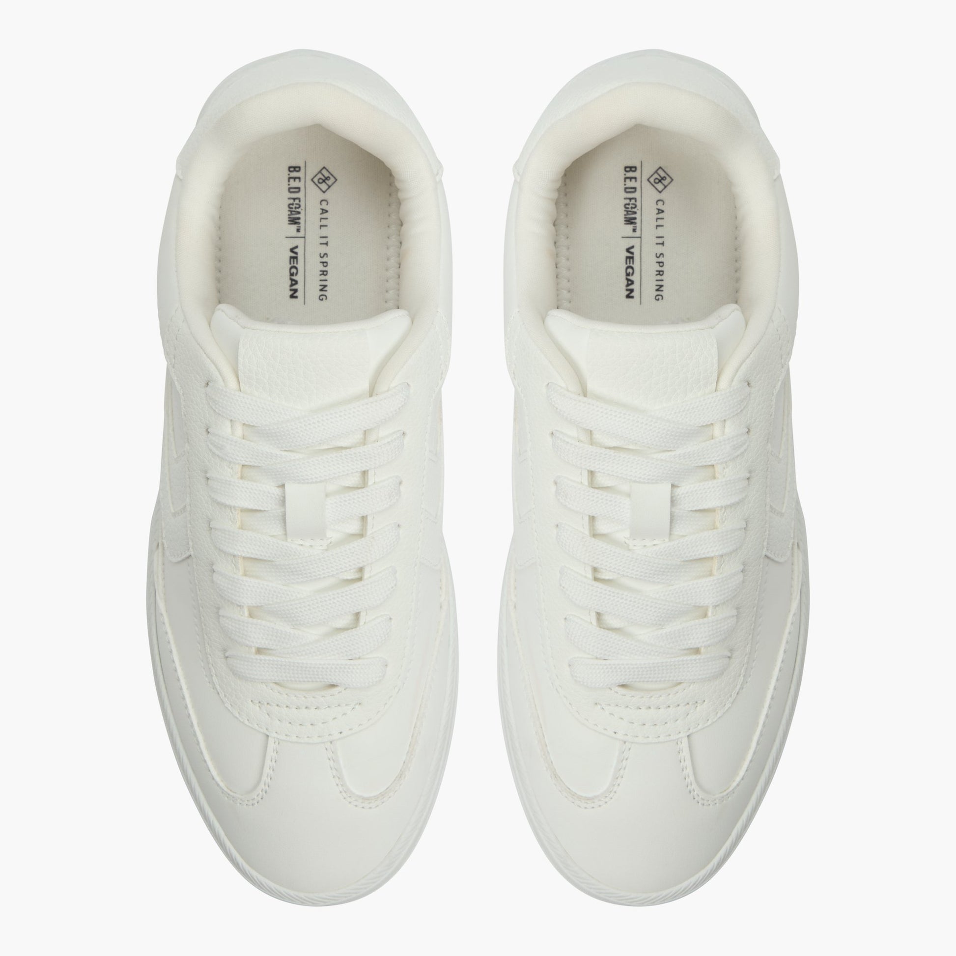 Test FR:Top-down view of the Blanc Salome Sneakers à semelles cuvettes
