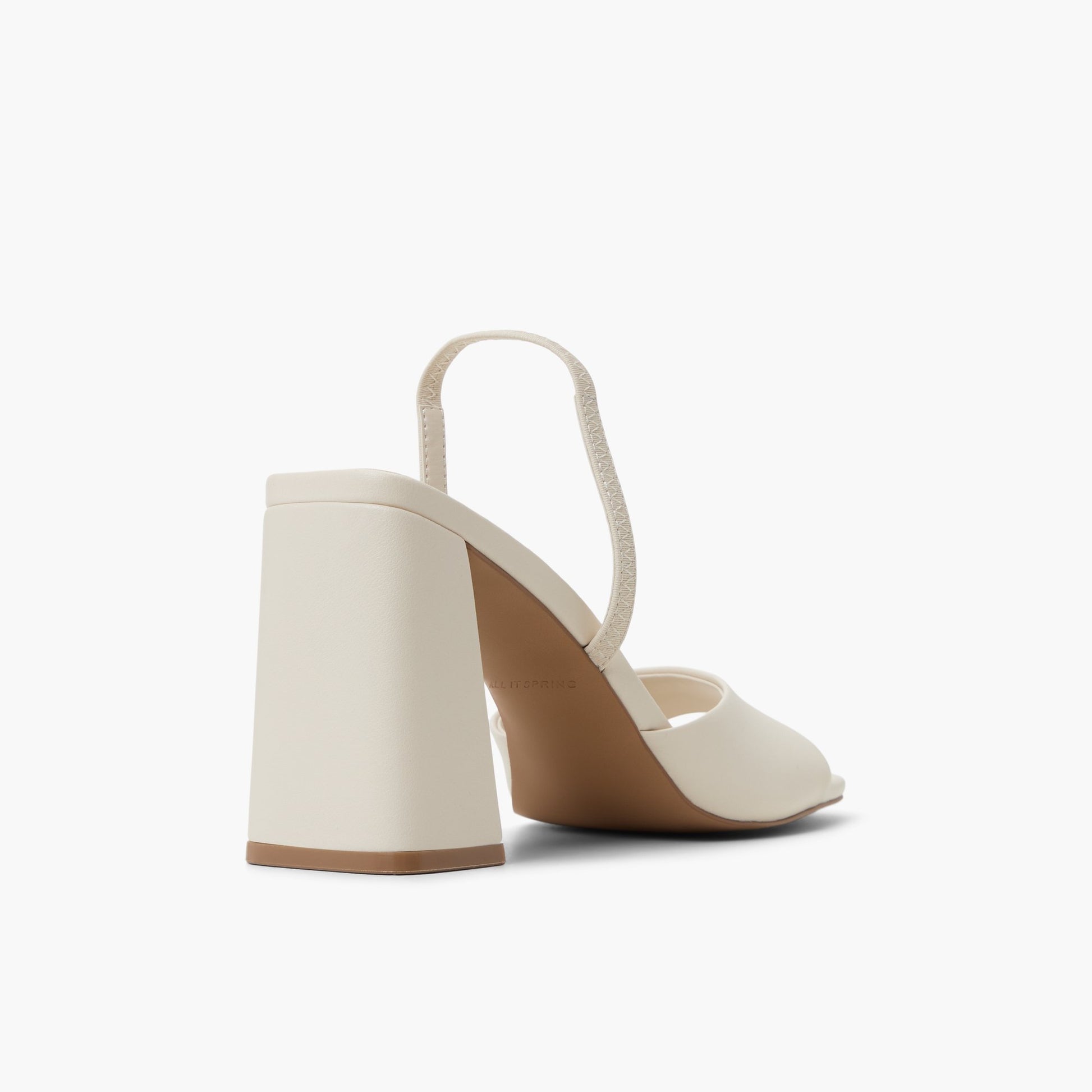 Three-quarter angle of Bone Chellsea Block Heel Slingback Sandals's back side