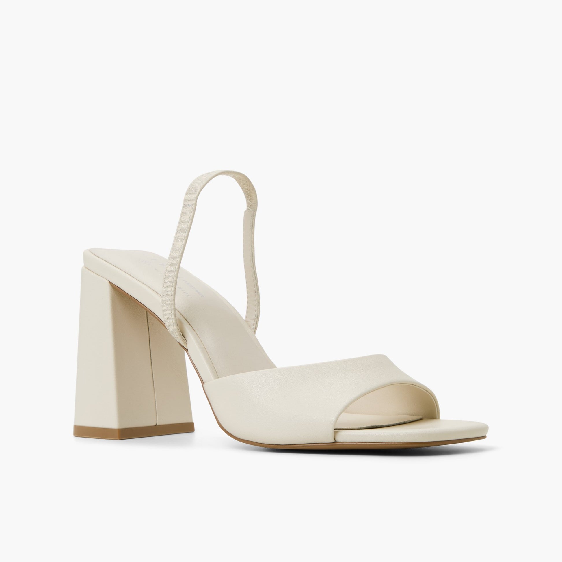 Three-quarter angle of Bone Chellsea Block Heel Slingback Sandals's front side