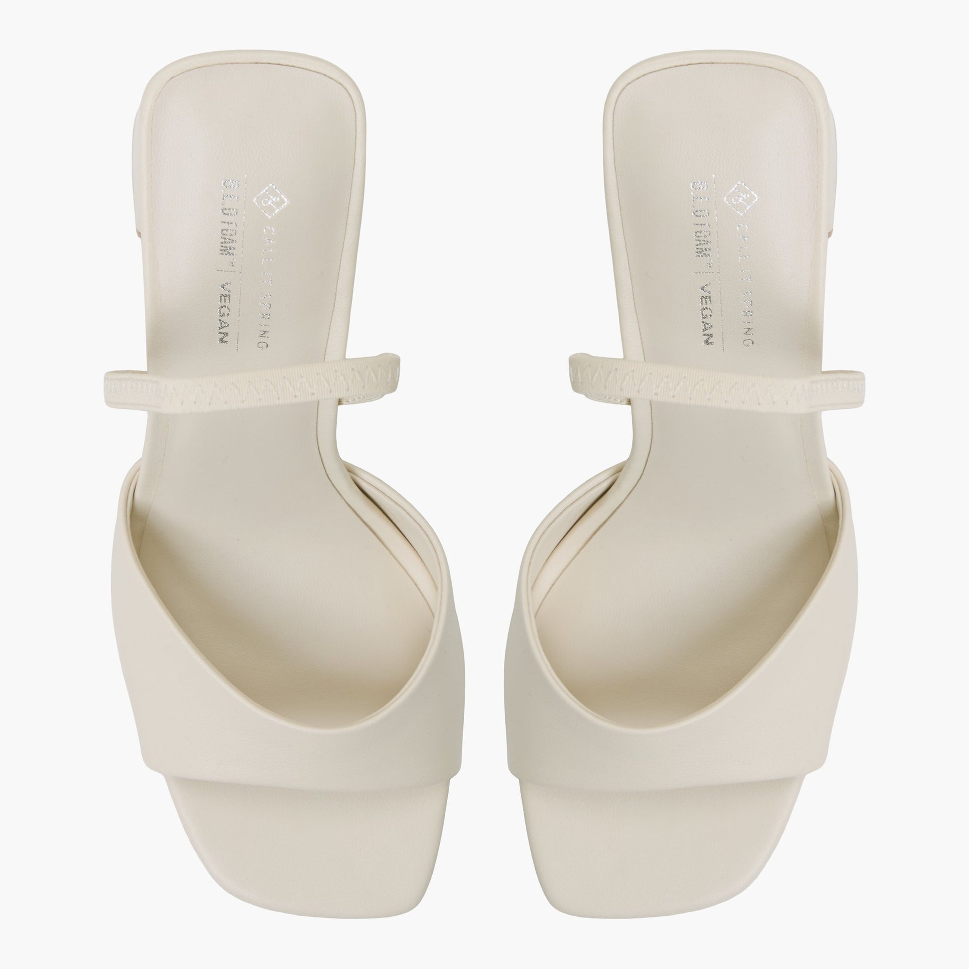 Top-down view of the Bone Chellsea Block Heel Slingback Sandals