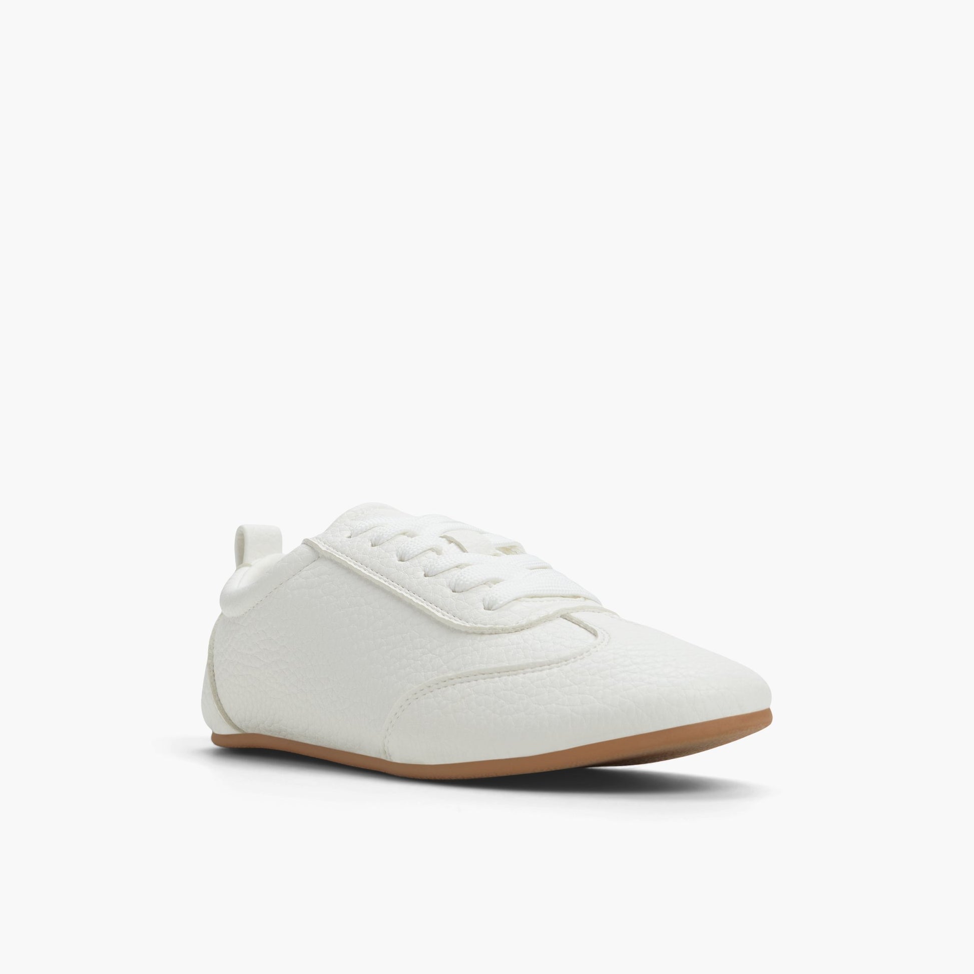 Three-quarter angle of White Quincie Low-Top Sneakers's front side