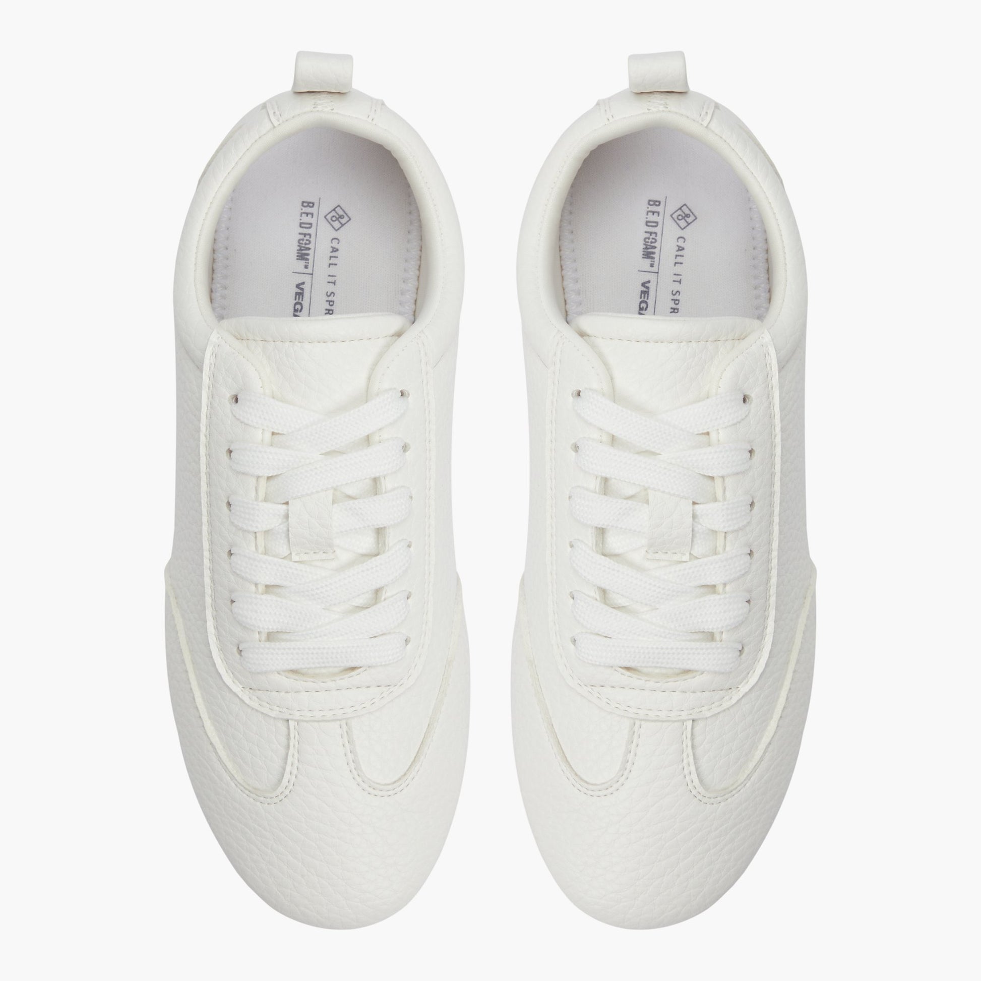 Top-down view of the White Quincie Low-Top Sneakers