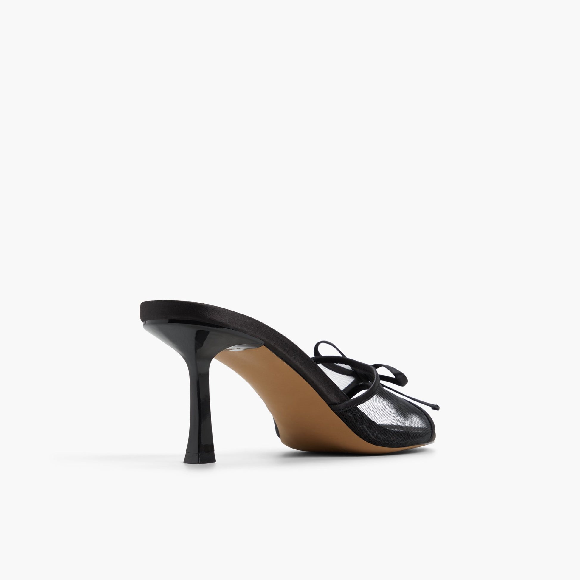 Three-quarter angle of Black Bettiie Heeled Mules's back side