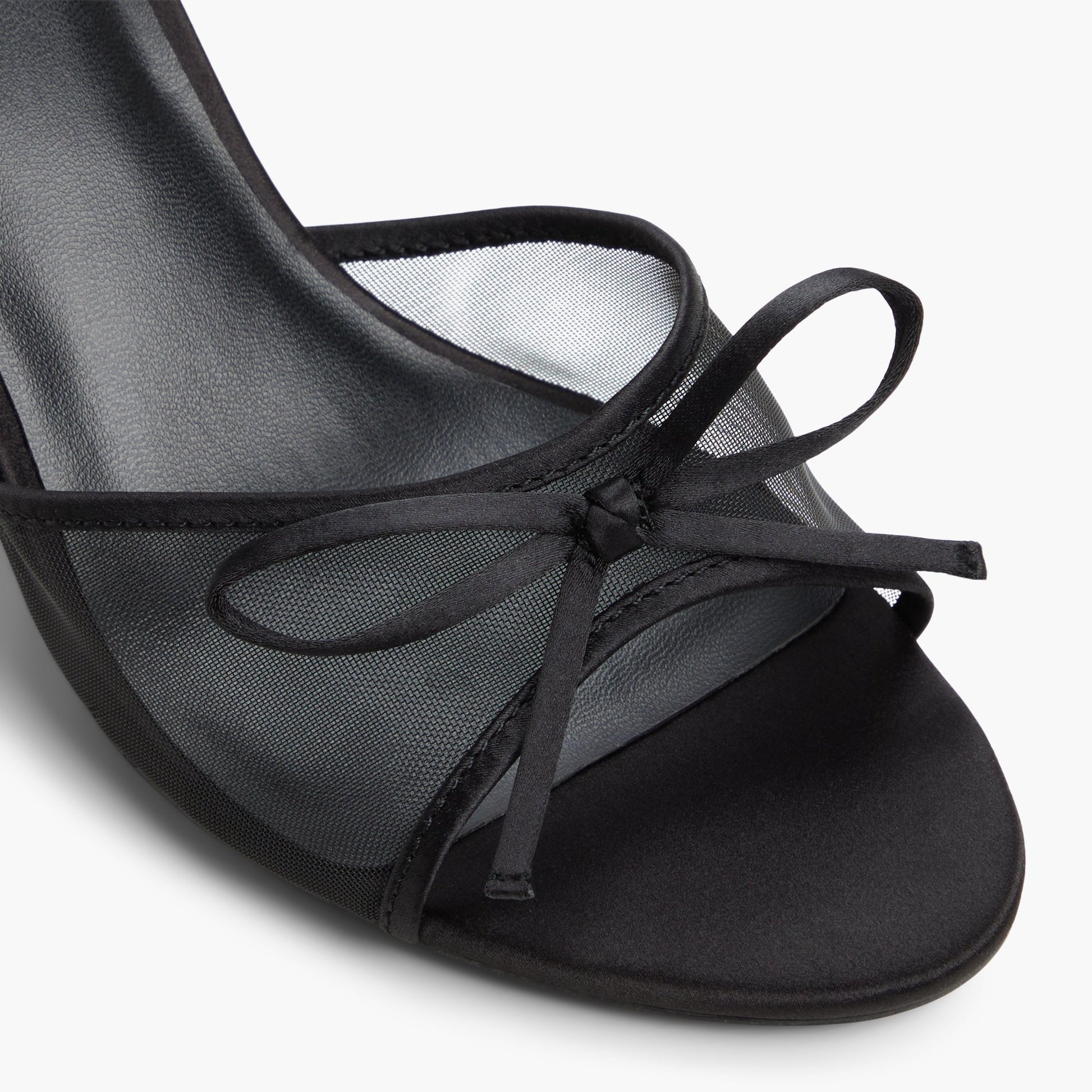 Close-up of the Black Bettiie Heeled Mules