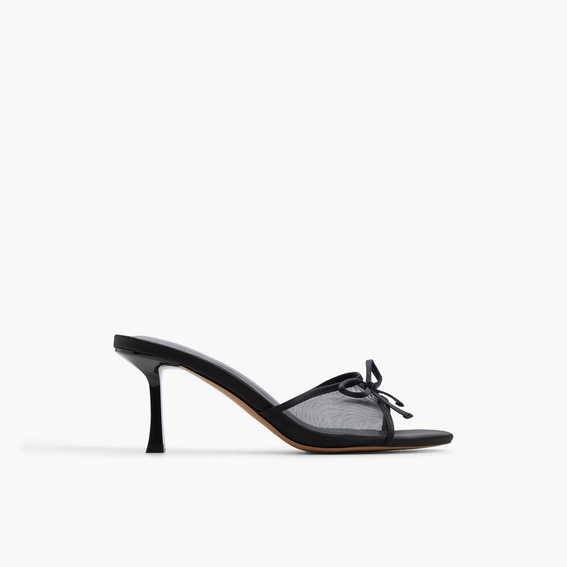 Main View of Black Bettiie Heeled Mules for Womens