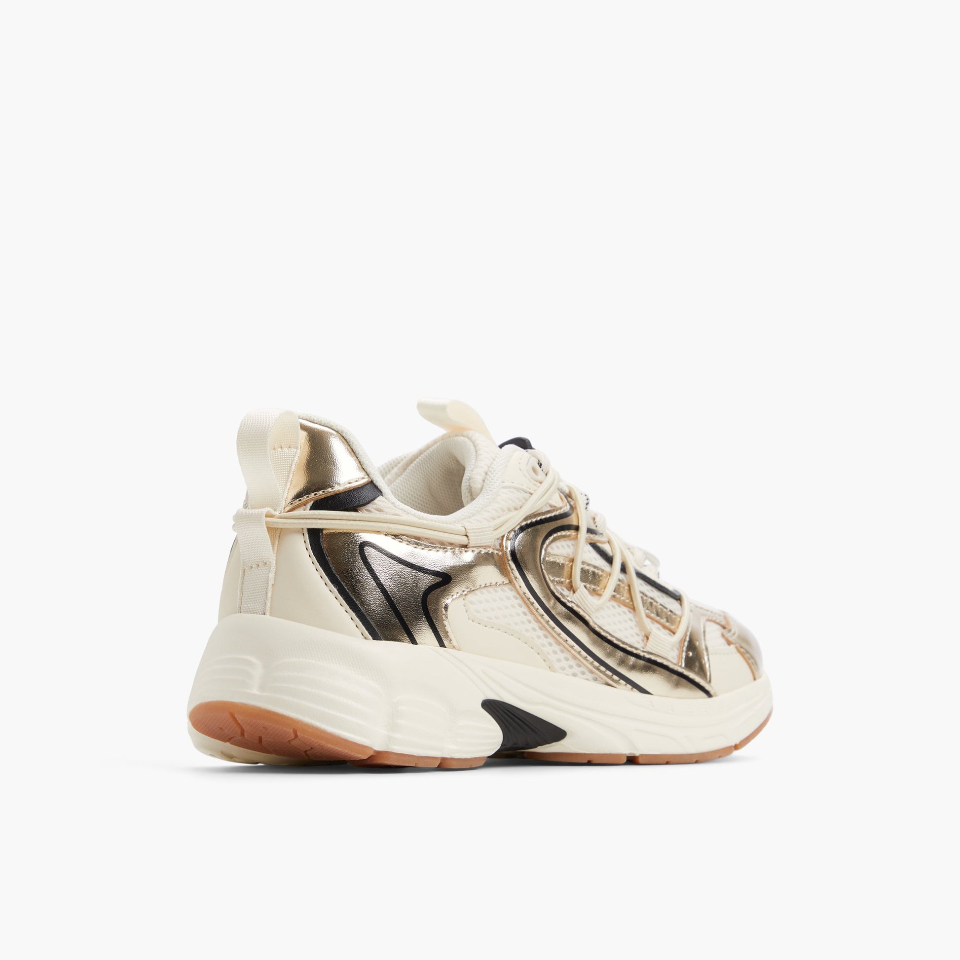 Three-quarter angle of Gold Cielia Low-Top Sneakers's back side