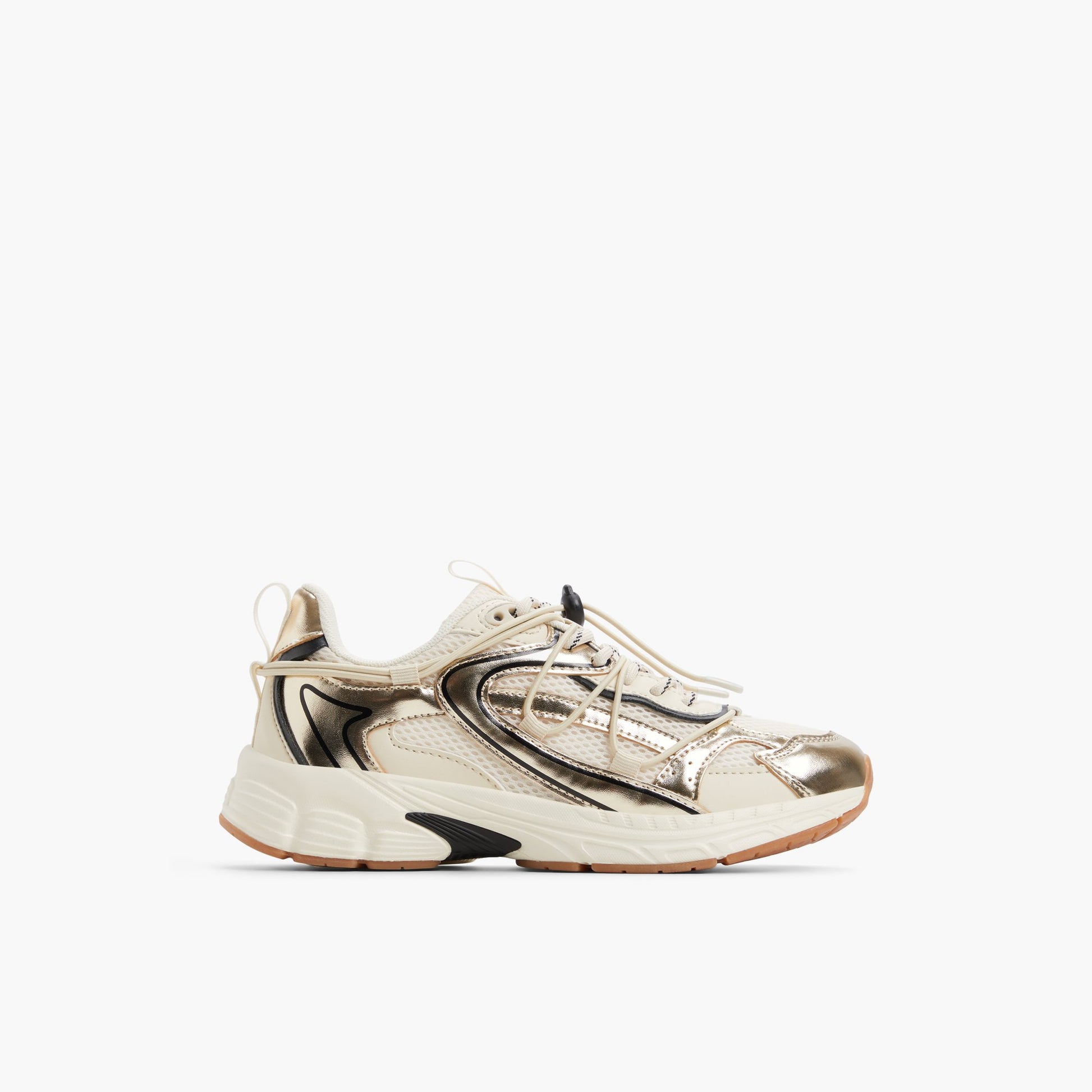 Main View of Gold Cielia Low-Top Sneakers for Womens