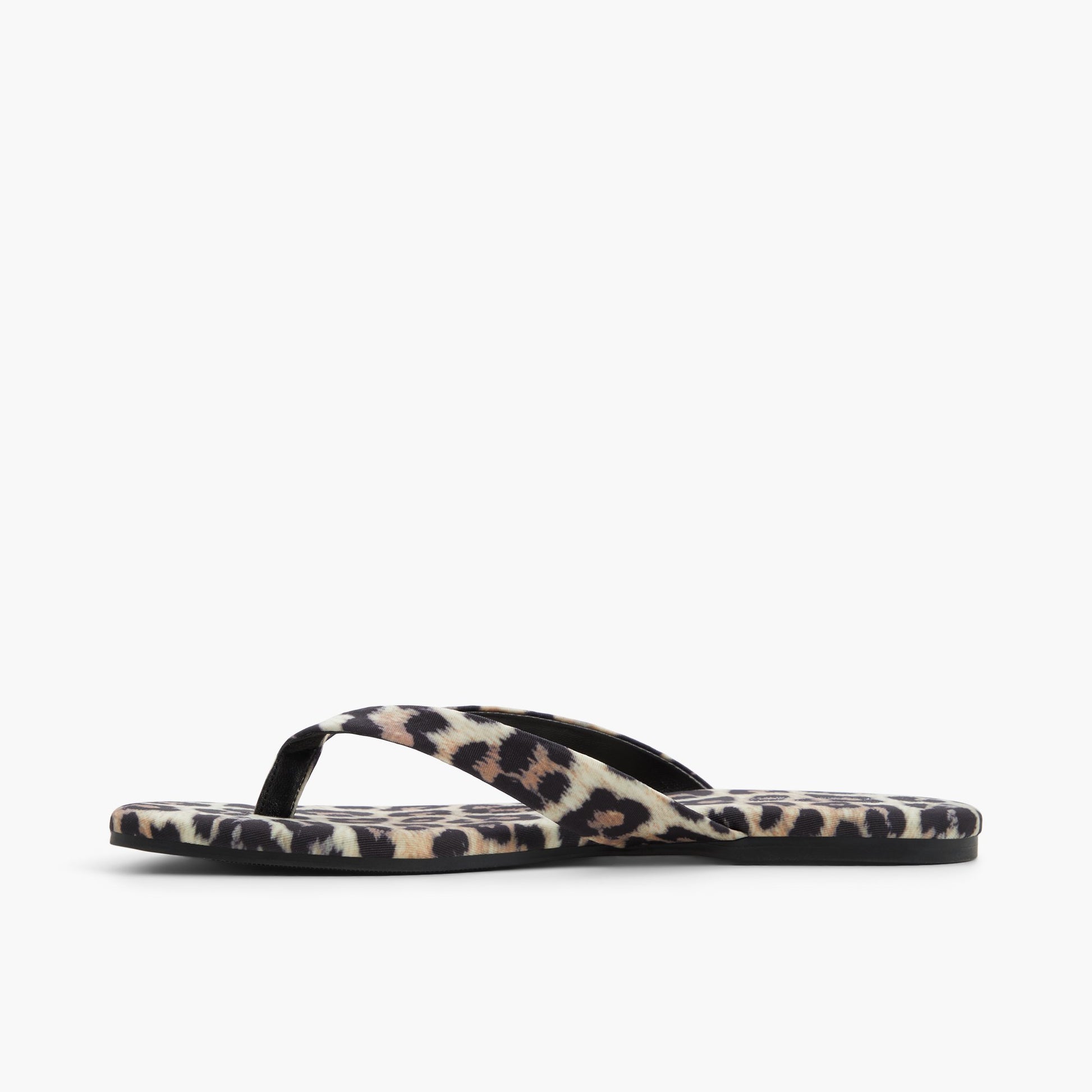 Side view of Brown Overflow Kayce Thong Sandals