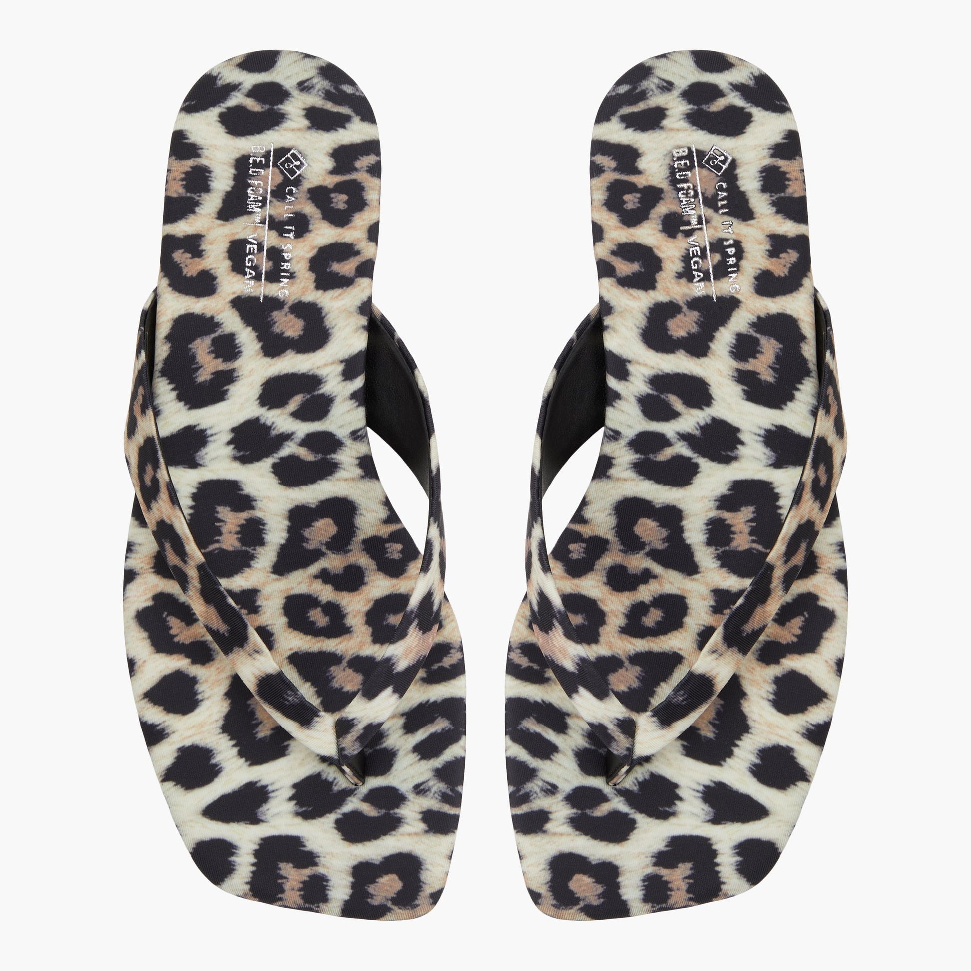 Top-down view of the Brown Overflow Kayce Thong Sandals