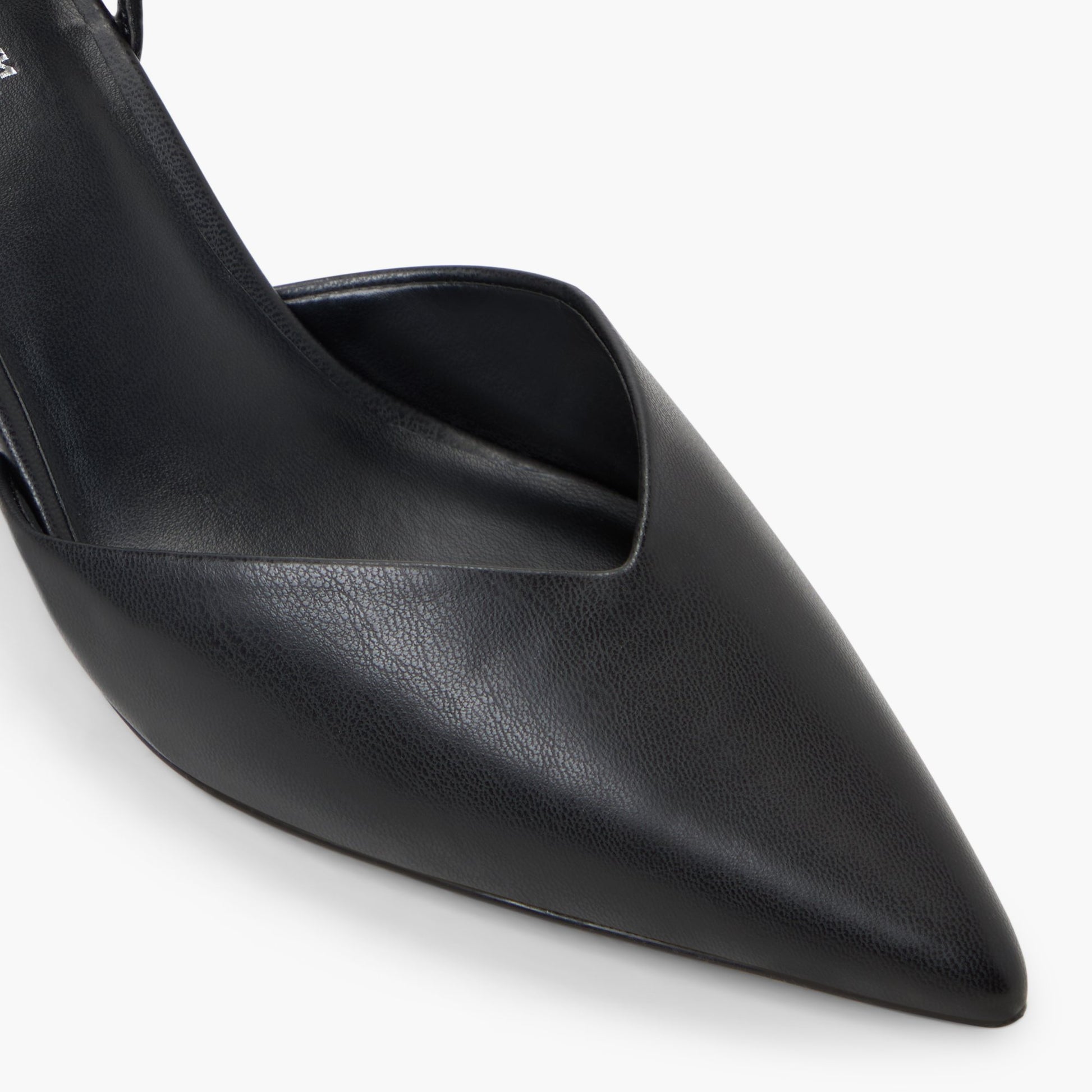 Close-up of the Black Samiraa Slingback Block Heels