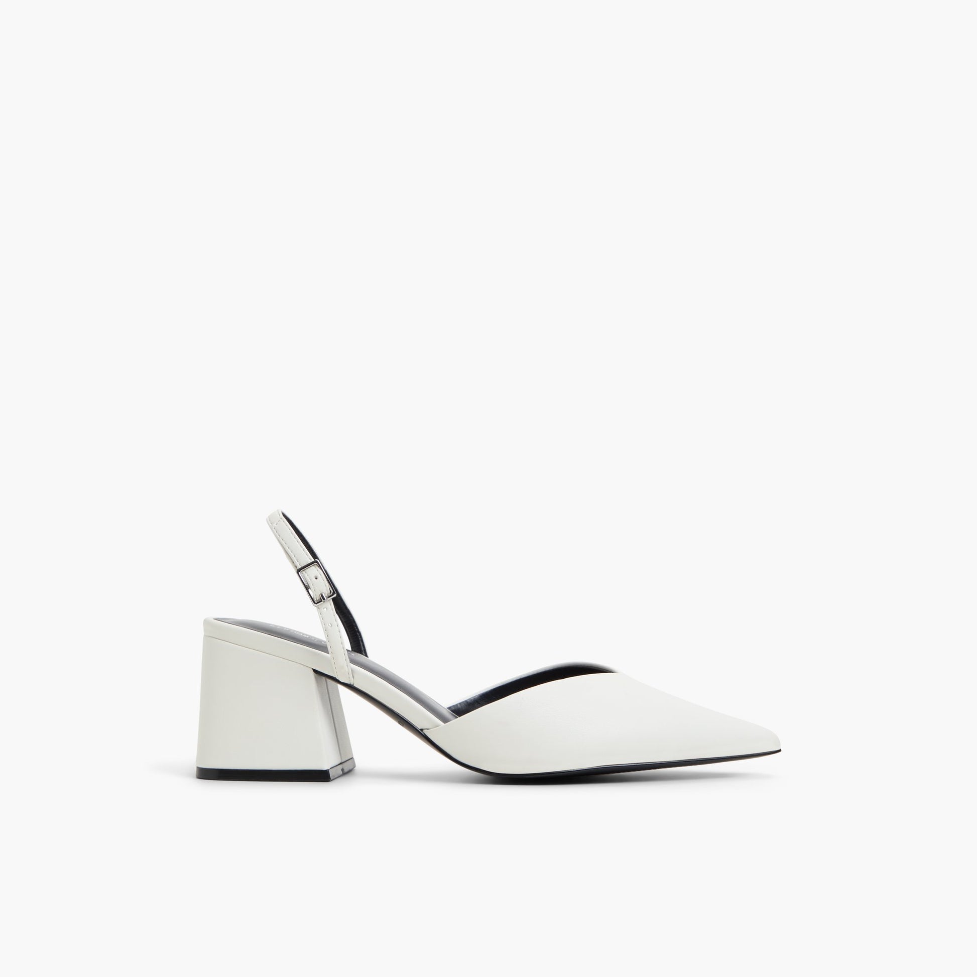 Main View of White Samiraa Slingback Block Heels for Womens