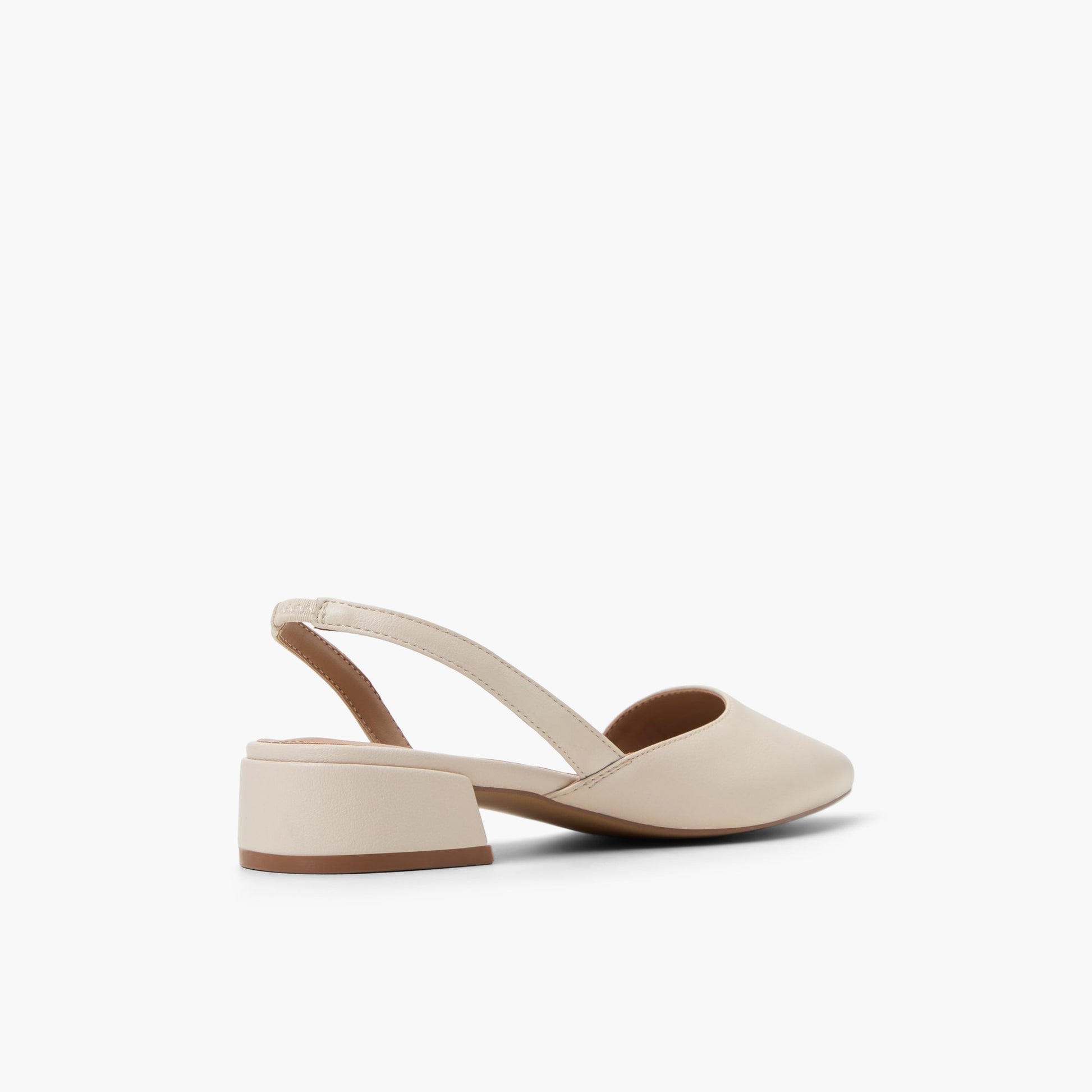 Three-quarter angle of Bone Sundayy Slingback Block Heels's back side