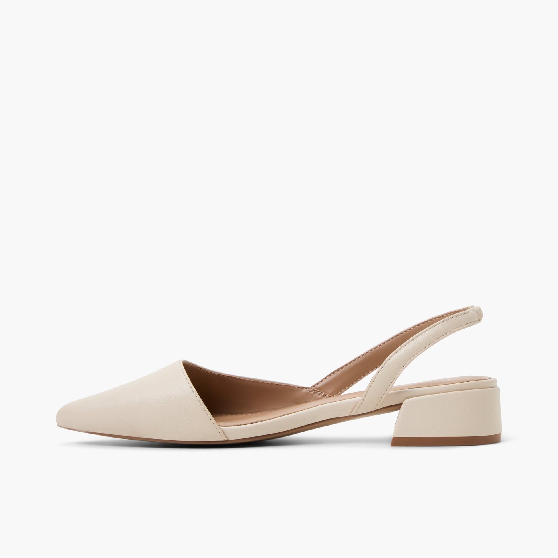 Side view of Bone Sundayy Slingback Block Heels