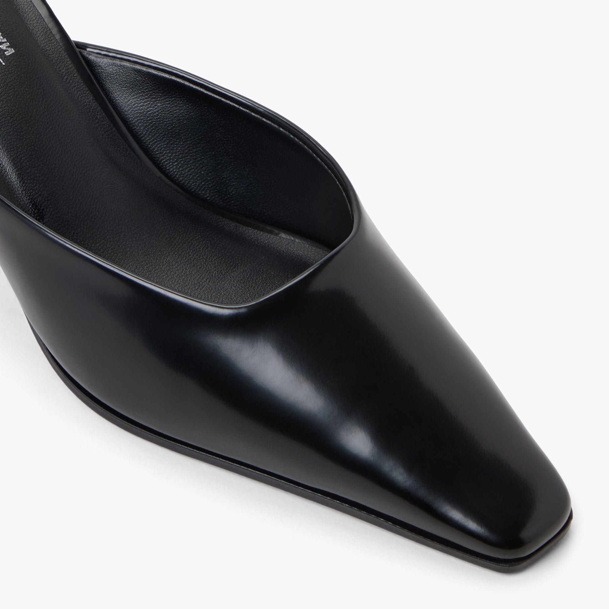 Close-up of the Black Zahraa Mid-Heel Mules