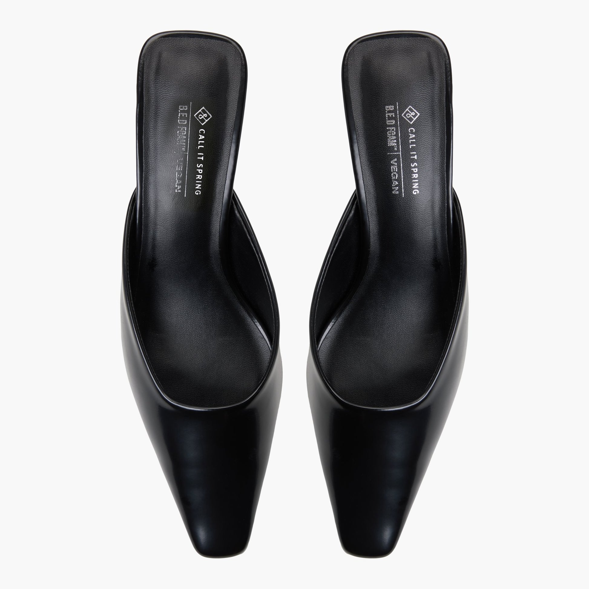 Top-down view of the Black Zahraa Mid-Heel Mules