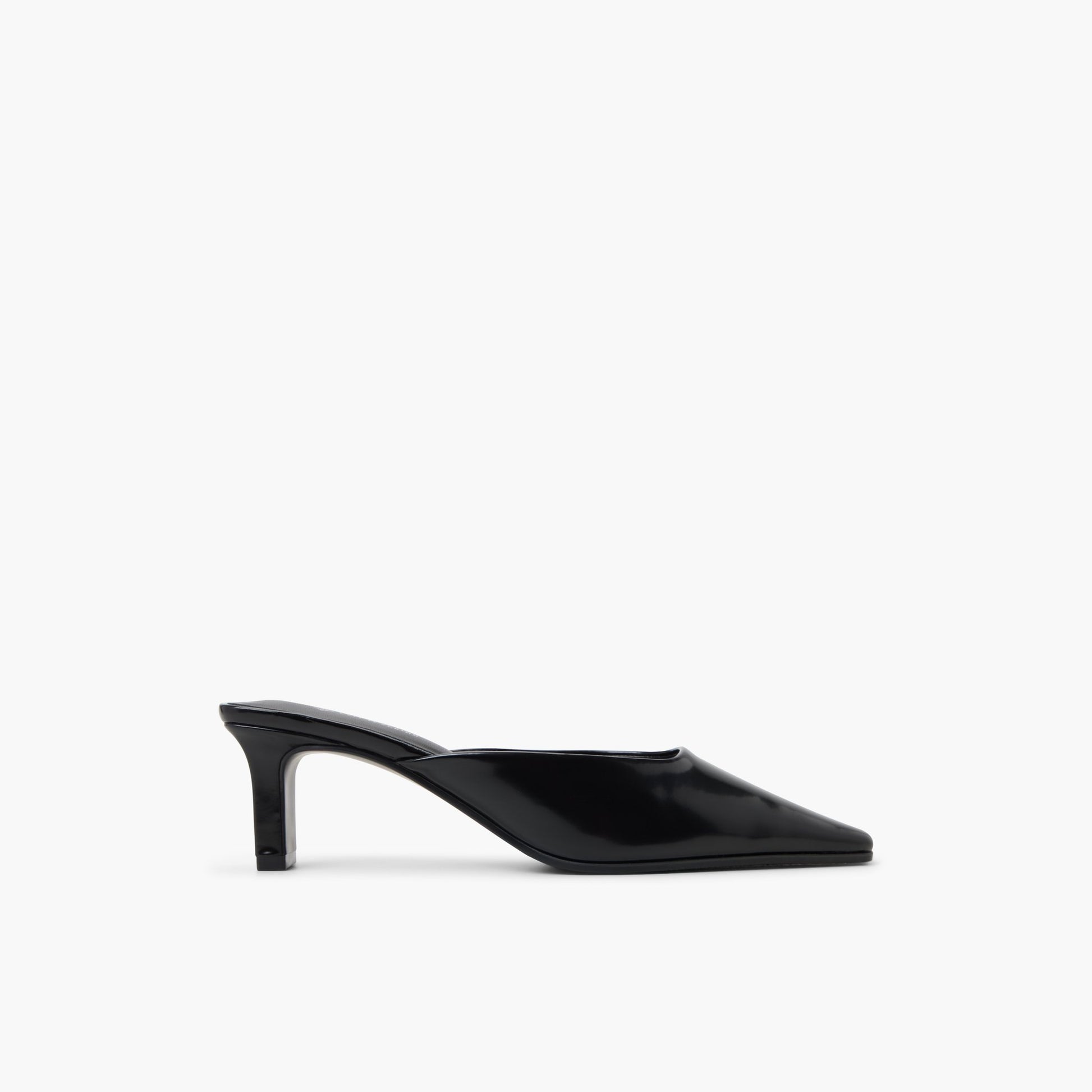Main View of Black Zahraa Mid-Heel Mules for Womens