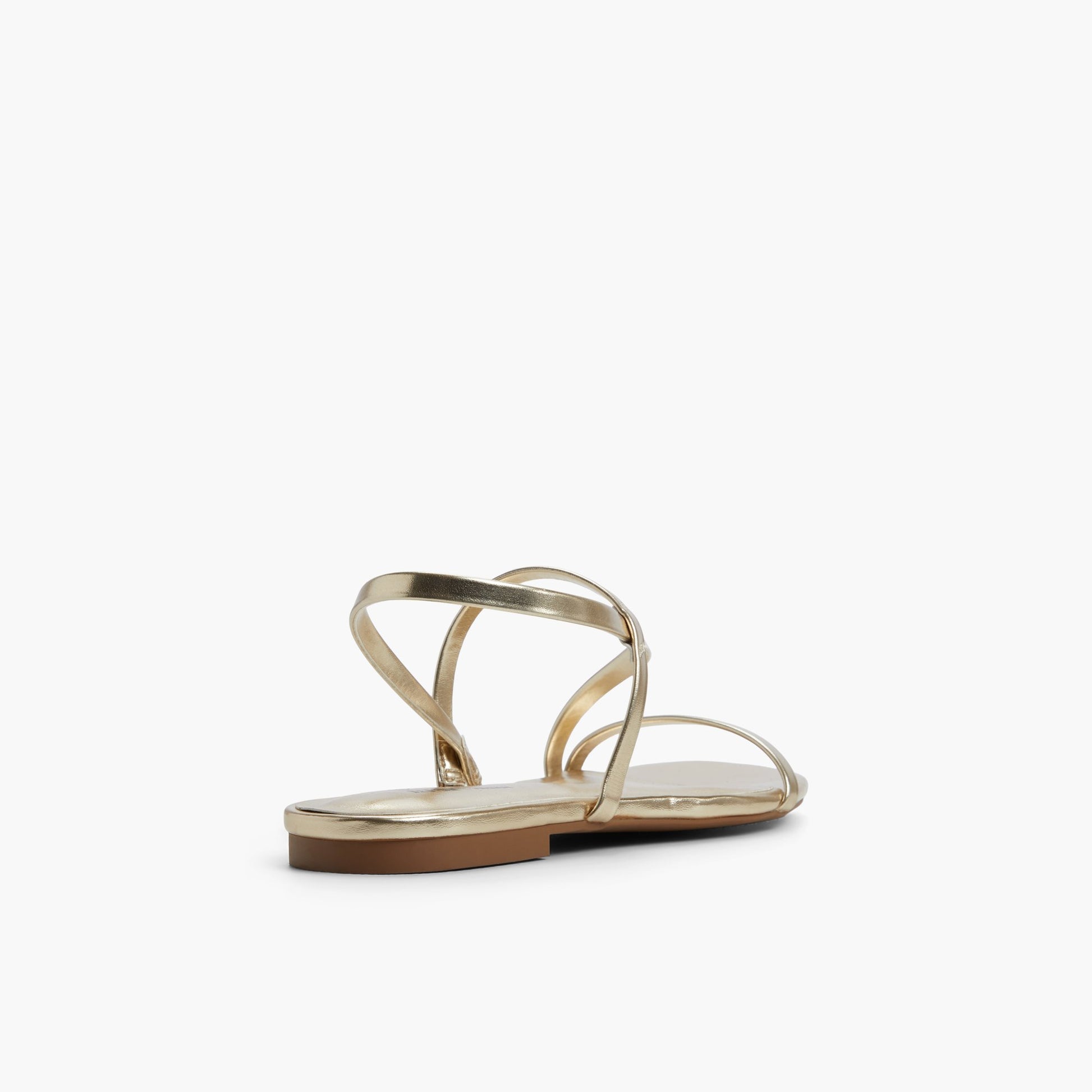 Three-quarter angle of Gold Zerah Strappy Slingback Sandals's back side