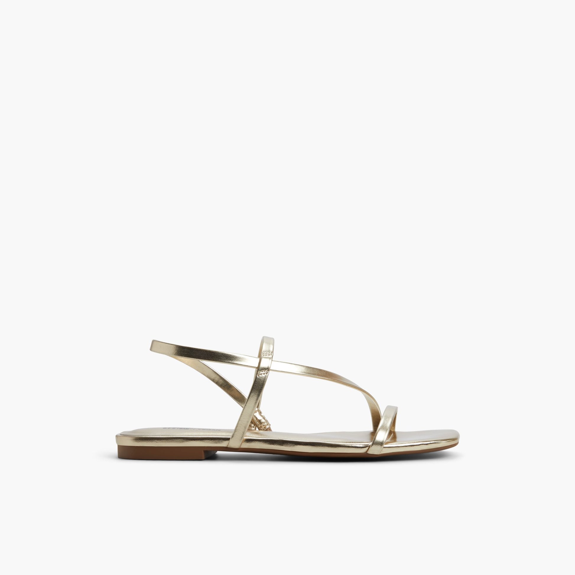 Main View of Gold Zerah Strappy Slingback Sandals for Womens