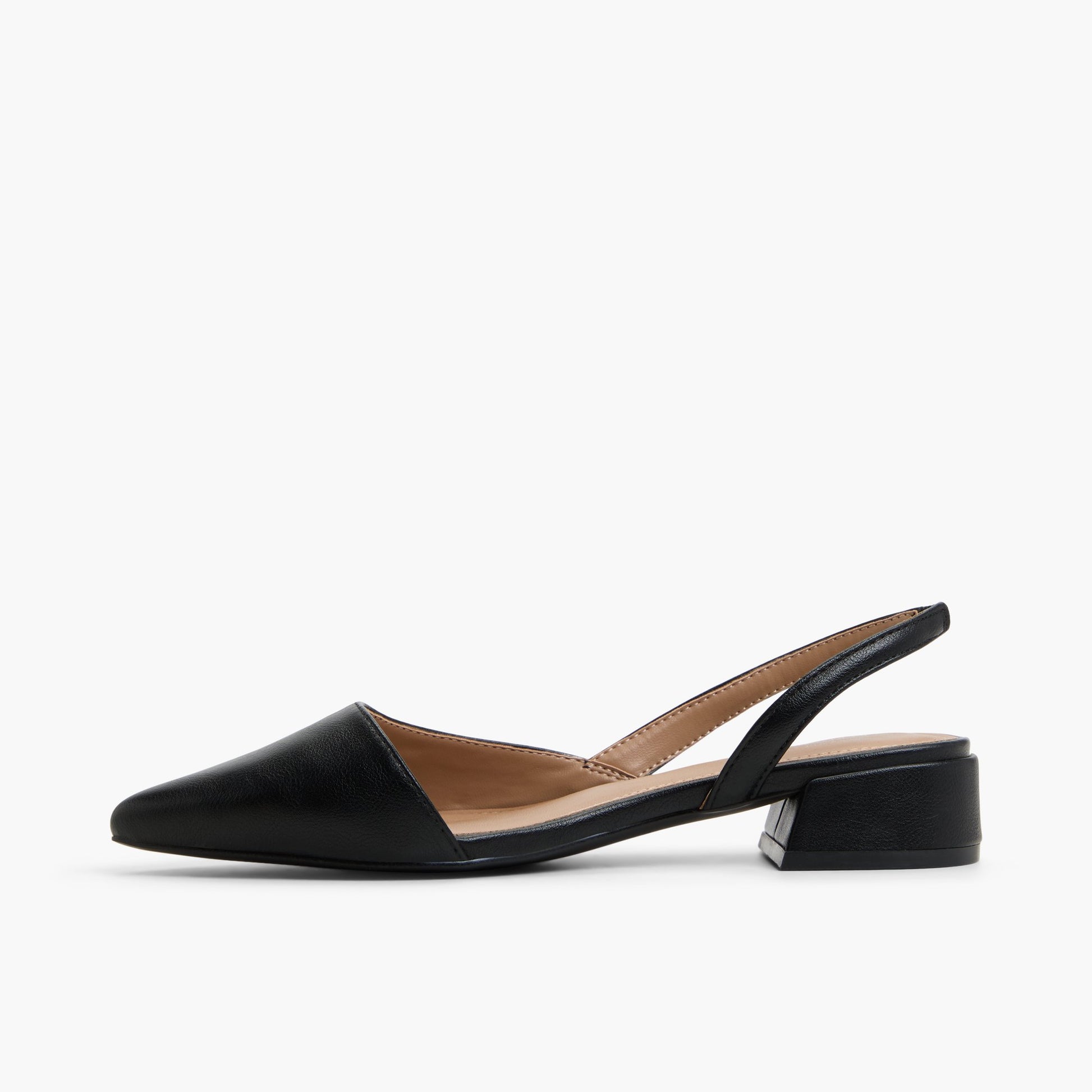 Test FR:Side view of Noir Sundayy talons bloc à bride