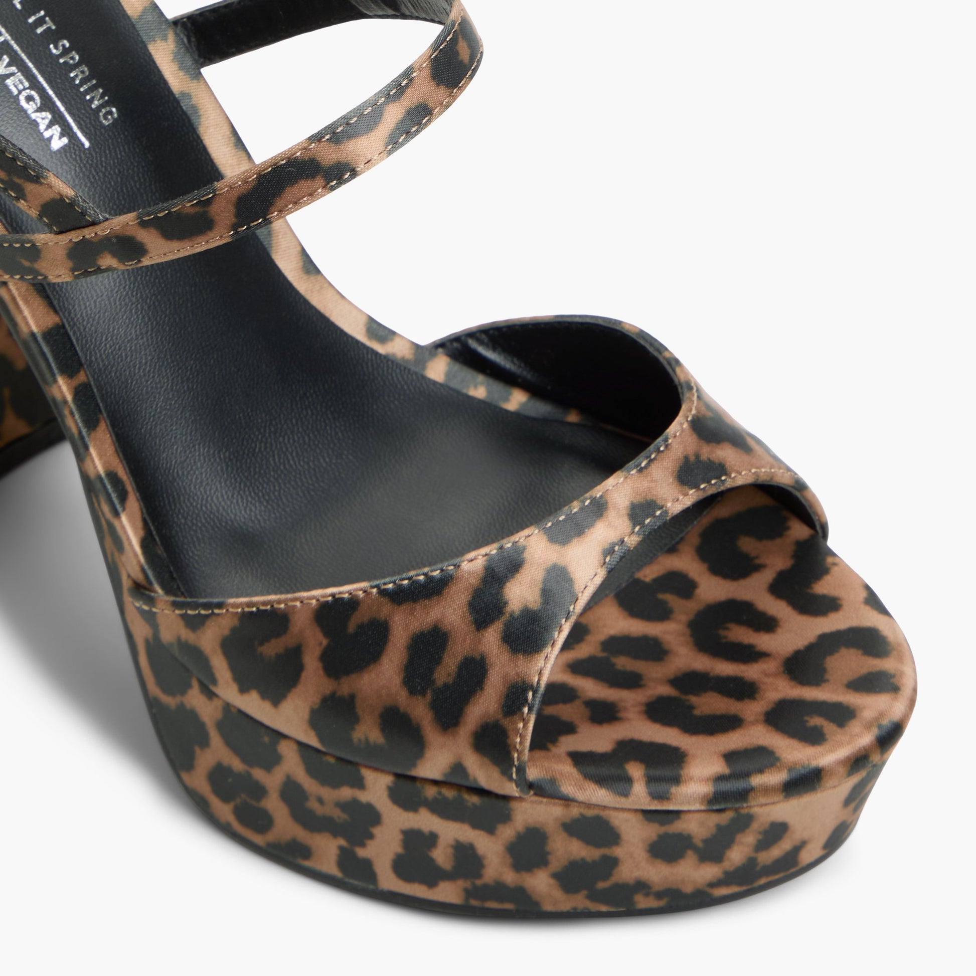 Close-up of the Brown Multi Fiercee Platform Block Heel Sandals