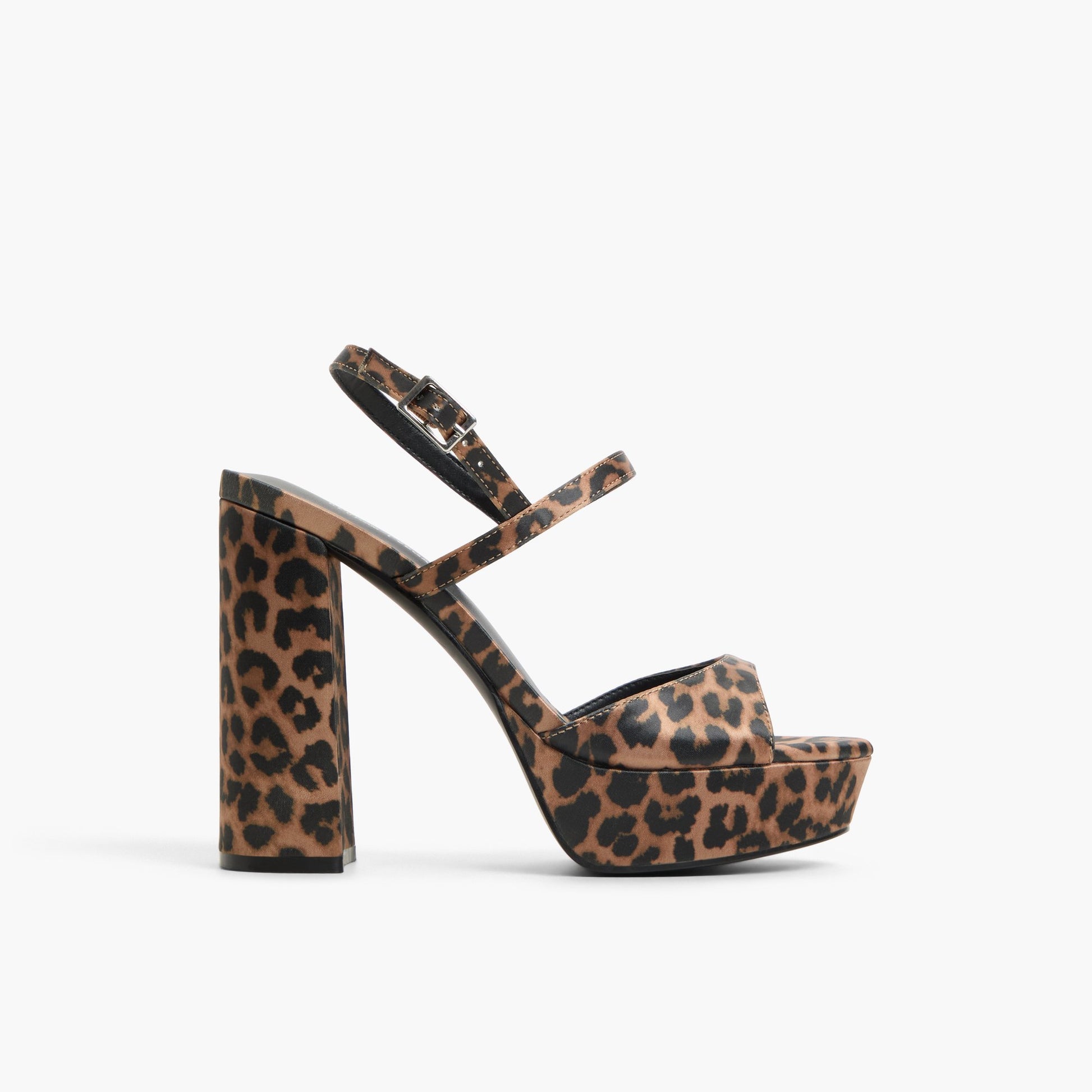 Main View of Brown Multi Fiercee Platform Block Heel Sandals for Womens
