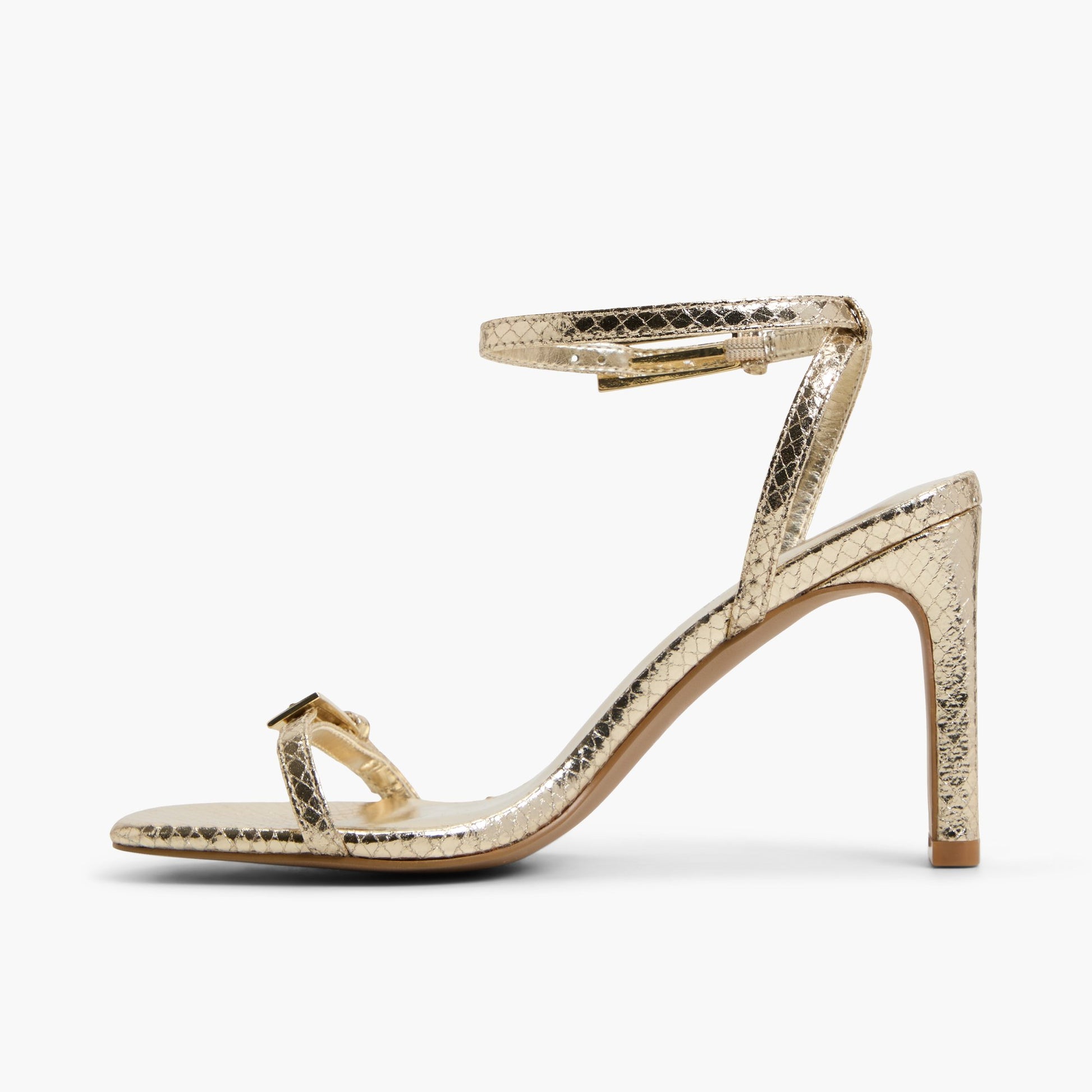 Side view of Gold Kenzzie High Heel Sandals