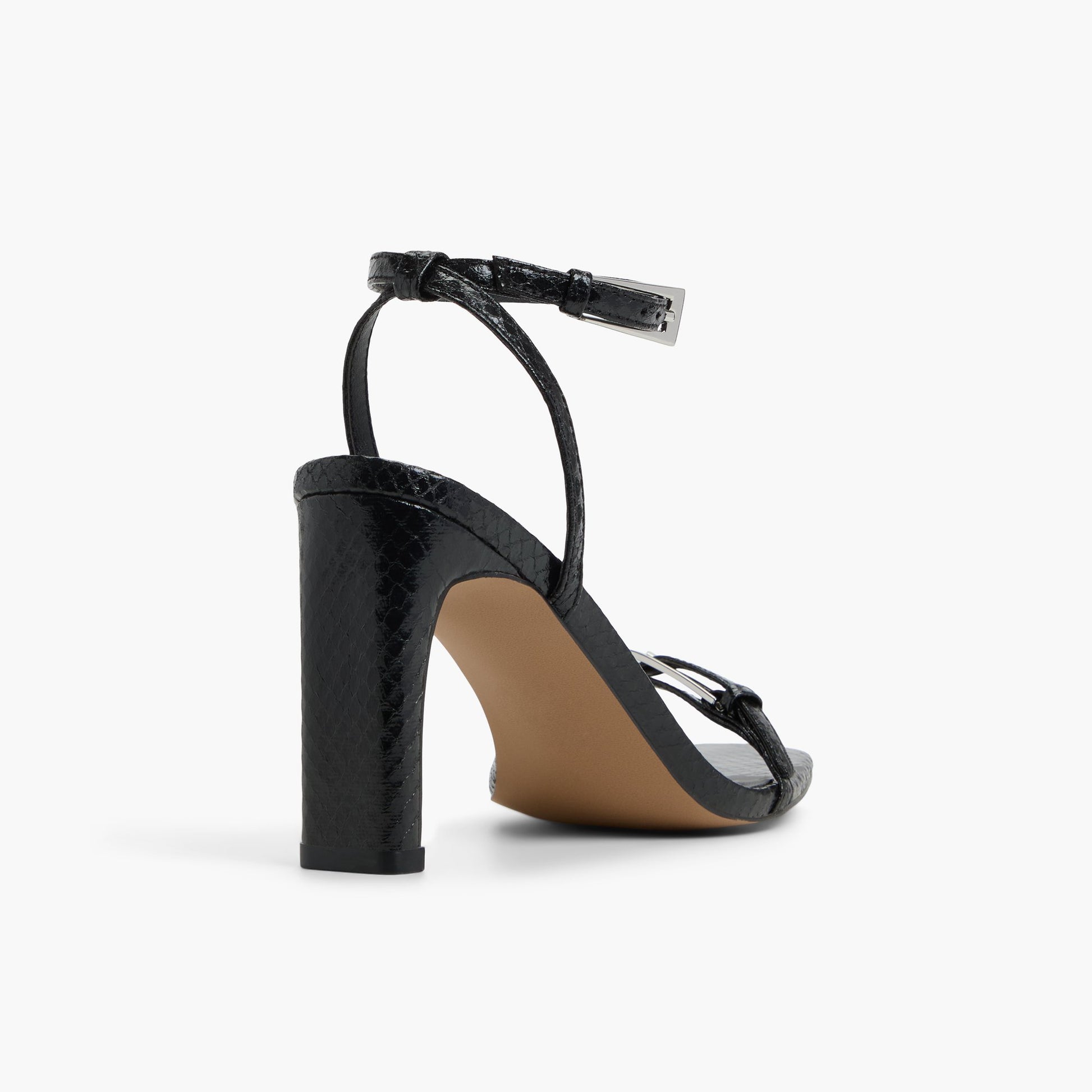 Three-quarter angle of Black Kenzzie High Heel Sandals's back side