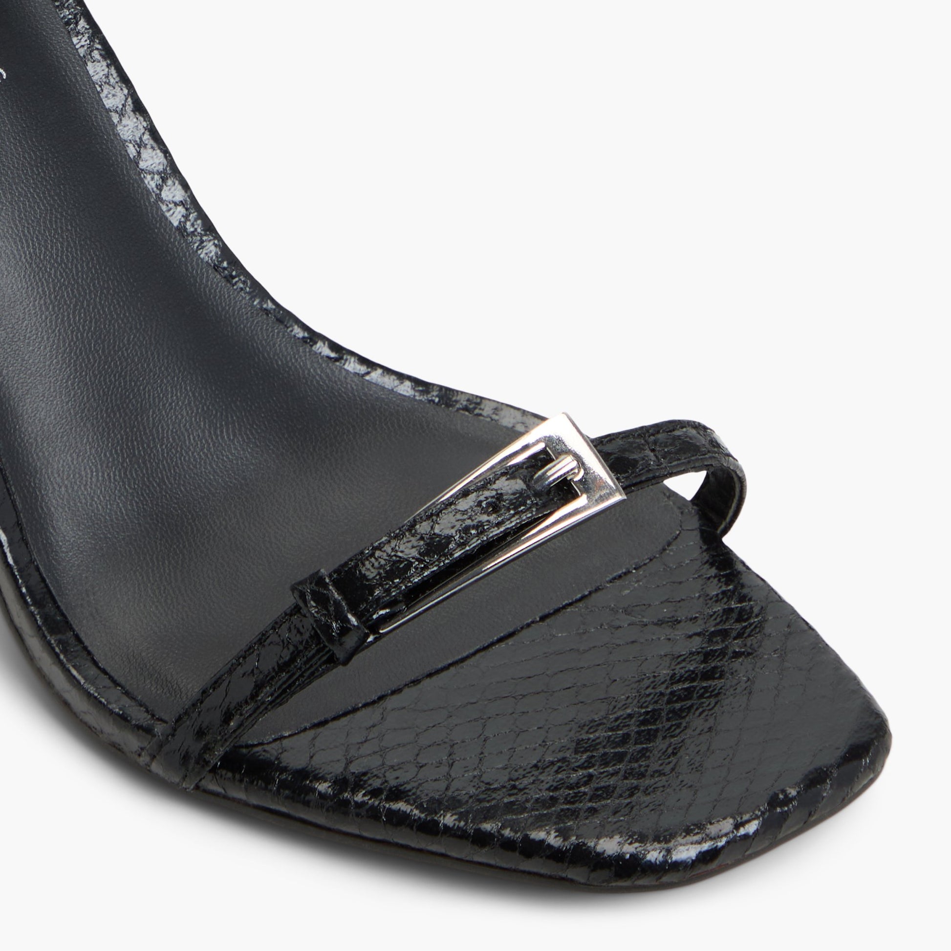 Close-up of the Black Kenzzie High Heel Sandals