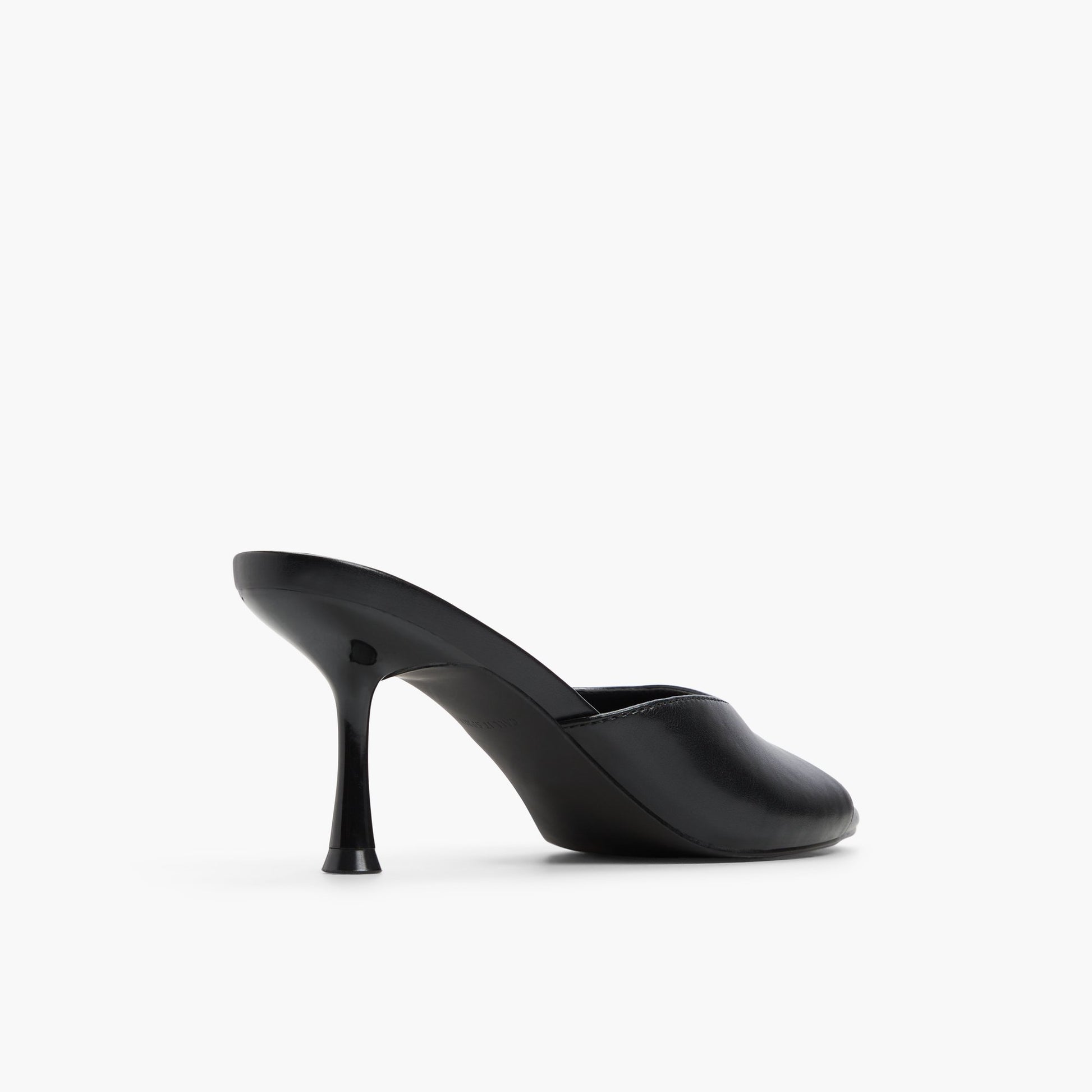 Three-quarter angle of Black Isolaa Mule Sandals's back side