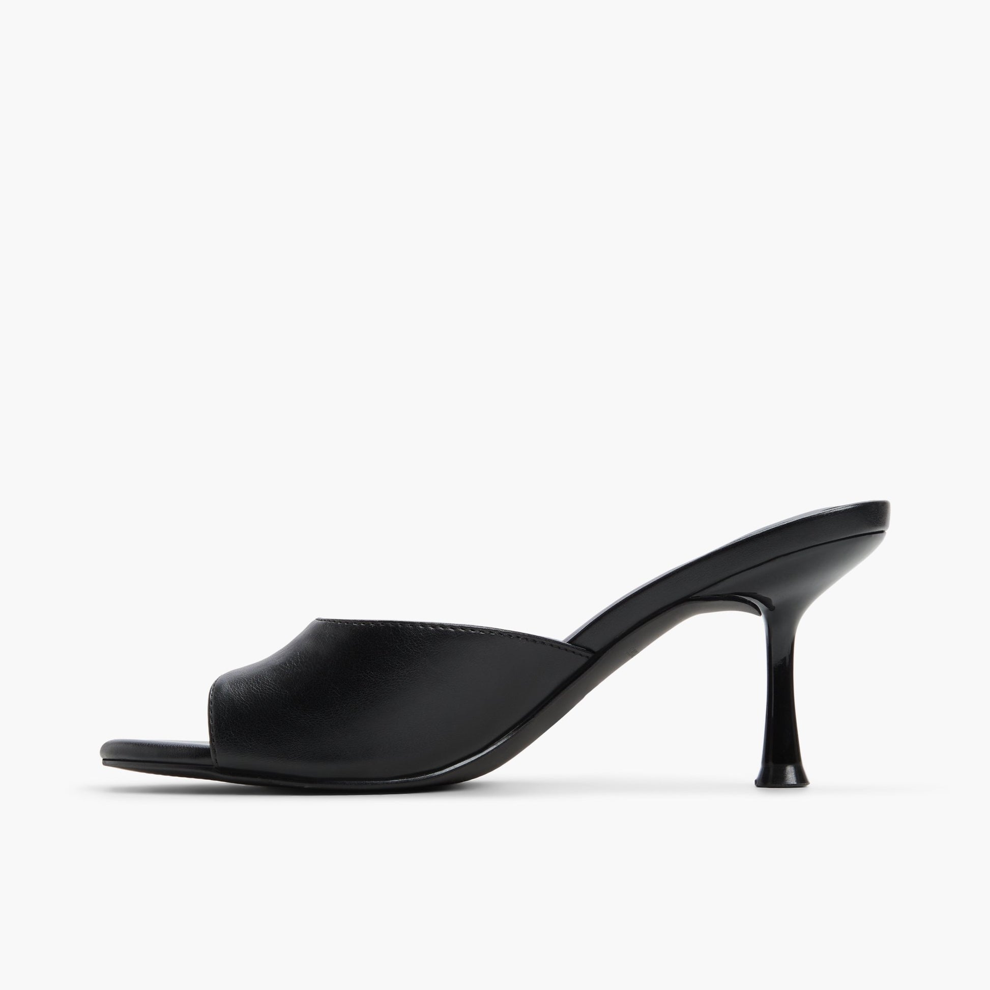 Side view of Black Isolaa Mule Sandals