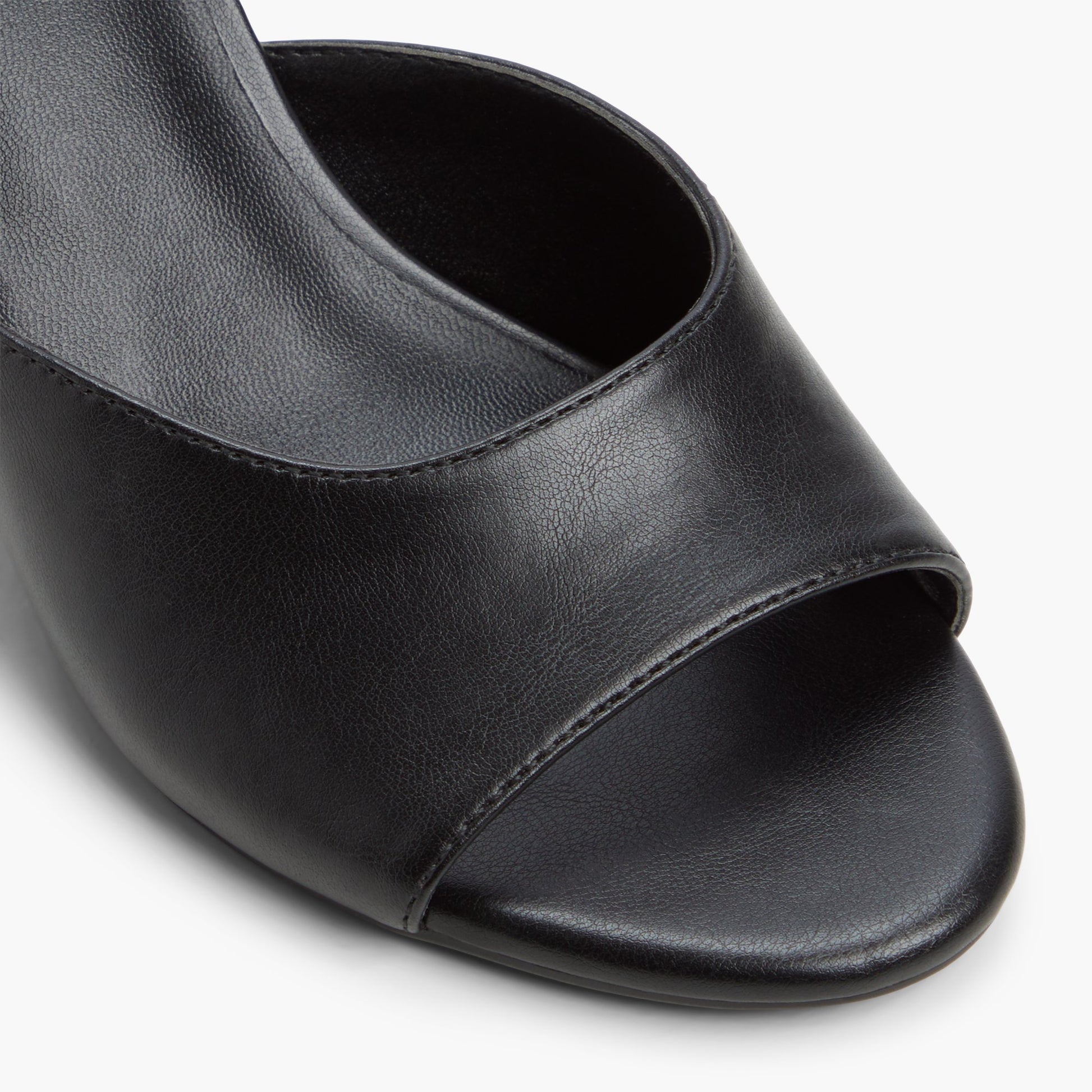 Close-up of the Black Isolaa Mule Sandals