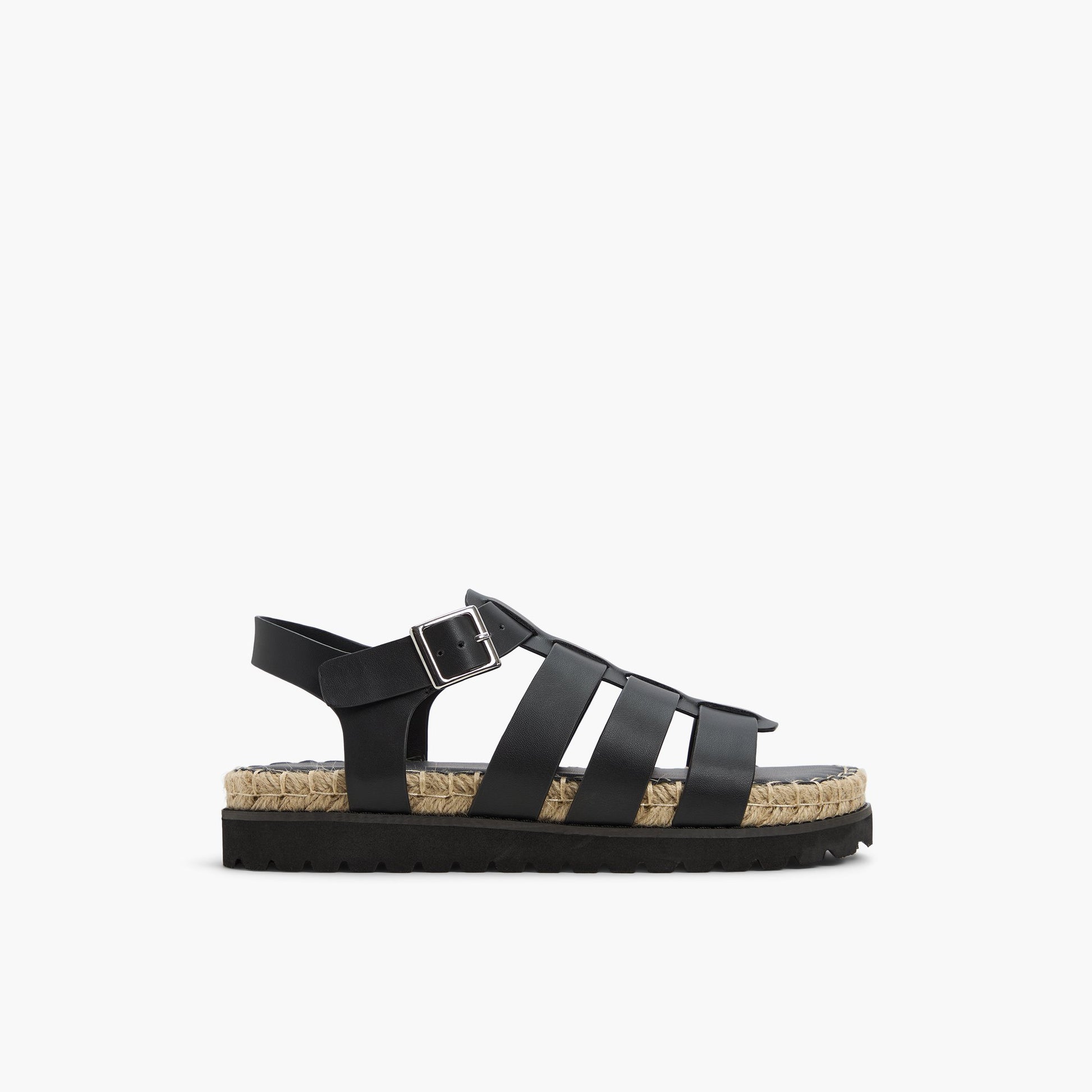Main View of Black Palmas Fisherman Sandals for Womens