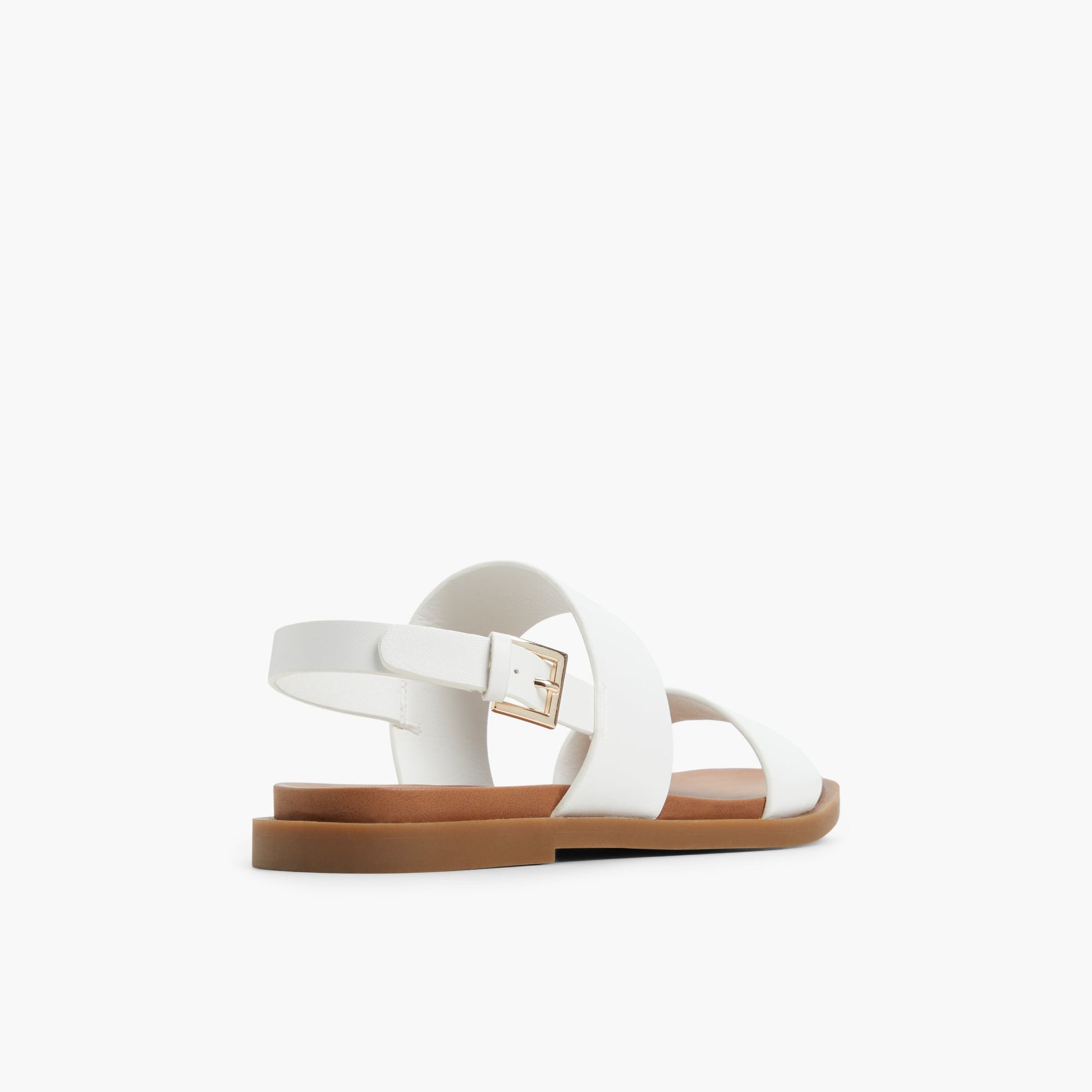 Three-quarter angle of White Tiya Slingback Sandals's back side