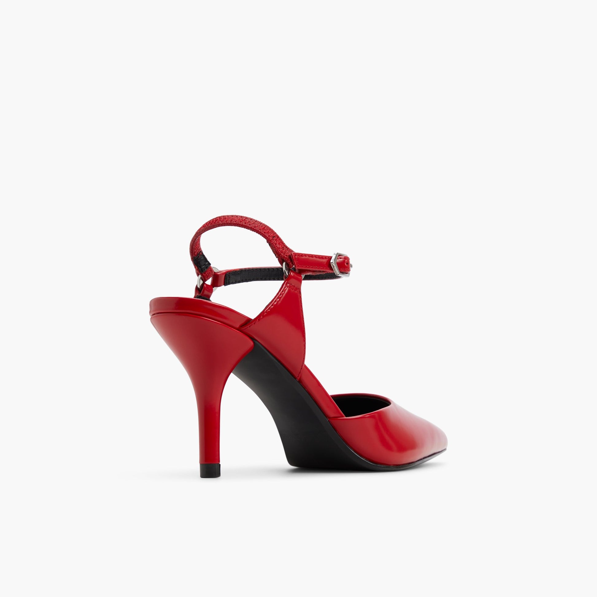 Three-quarter angle of Red Nyyla High Heels's back side
