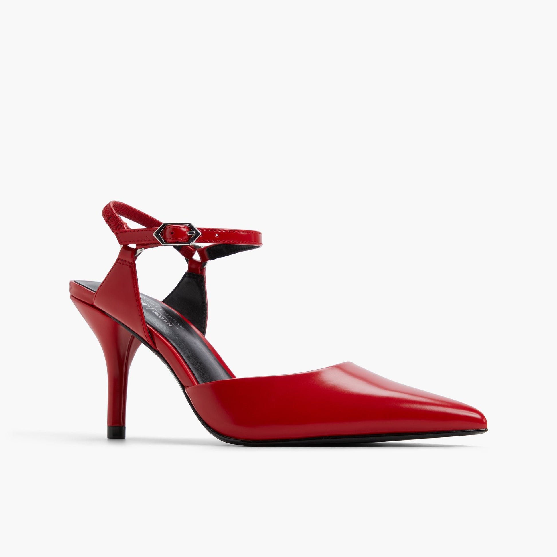 Three-quarter angle of Red Nyyla High Heels's front side