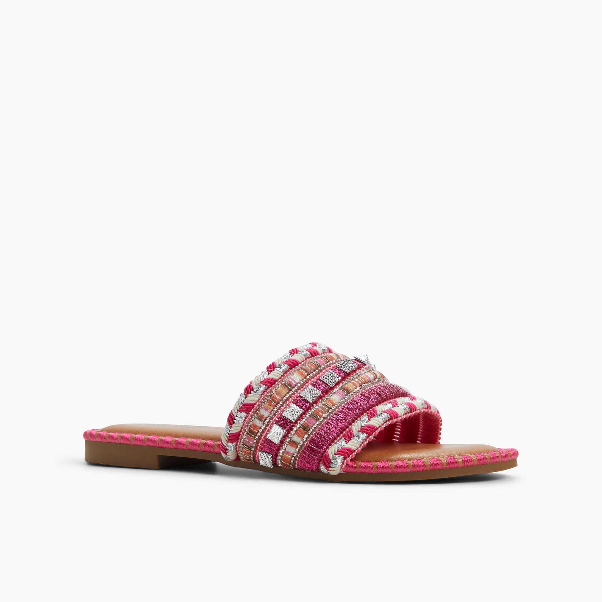 Three-quarter angle of Bright Pink Aziza 's front side