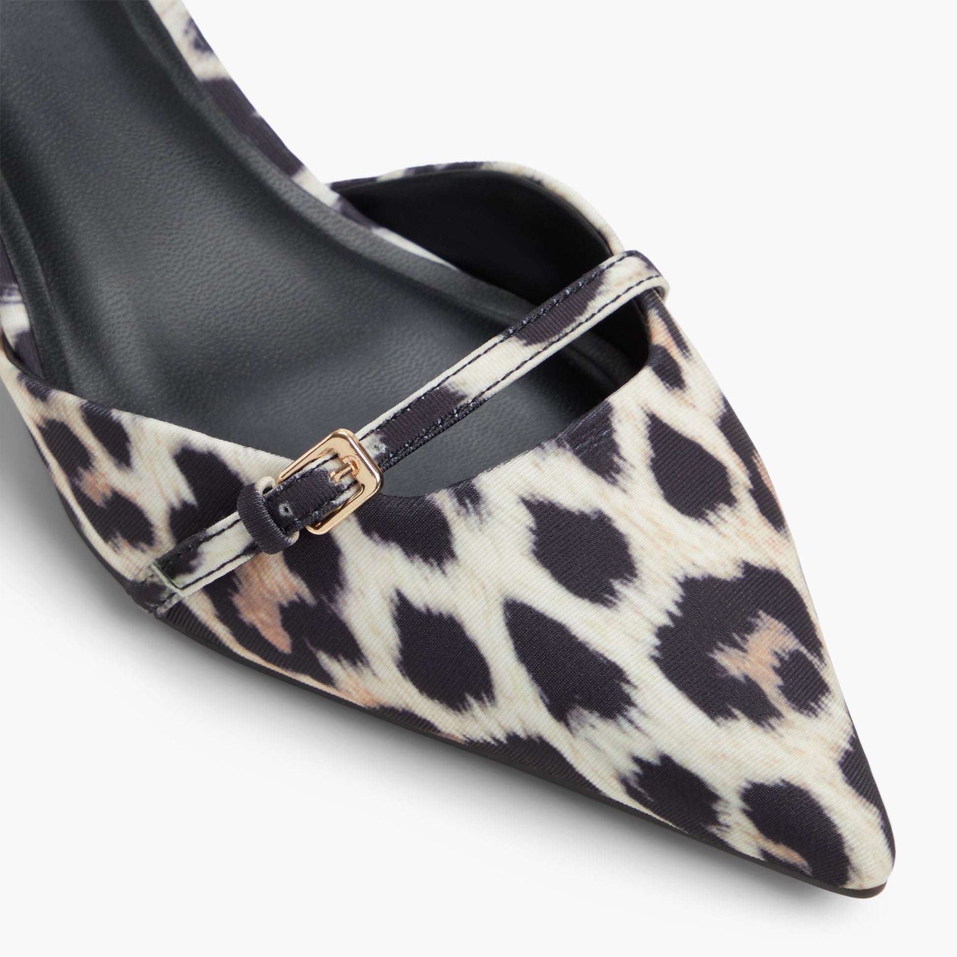 Close-up of the Brown Overflow Tesssa Kitten Heels
