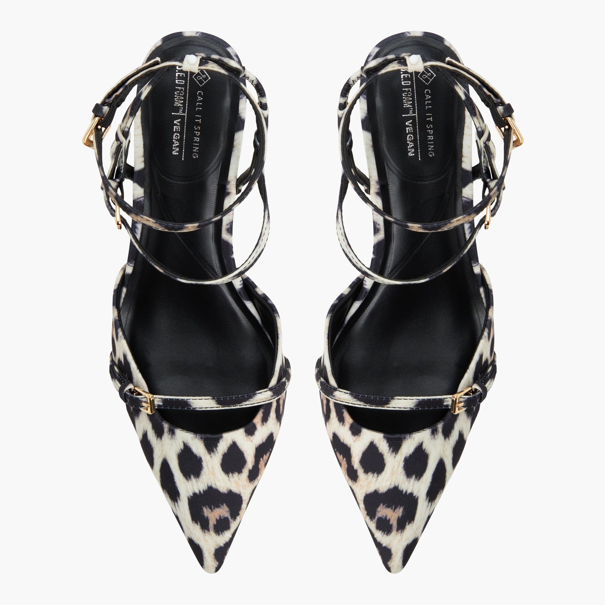 Top-down view of the Brown Overflow Tesssa Kitten Heels