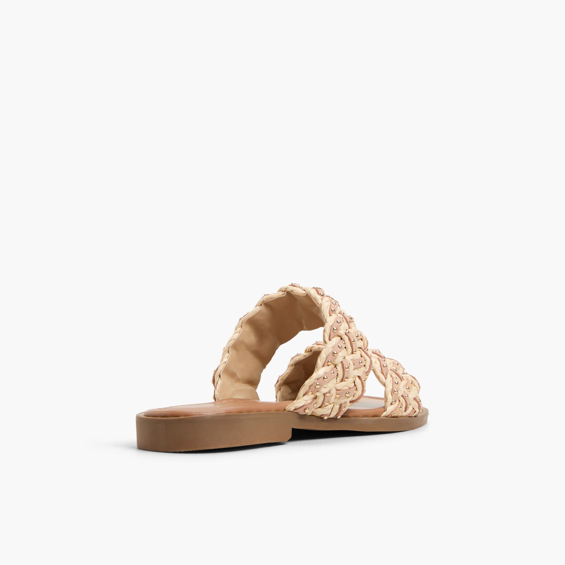 Three-quarter angle of Medium Beige Eloiisa Slides's back side