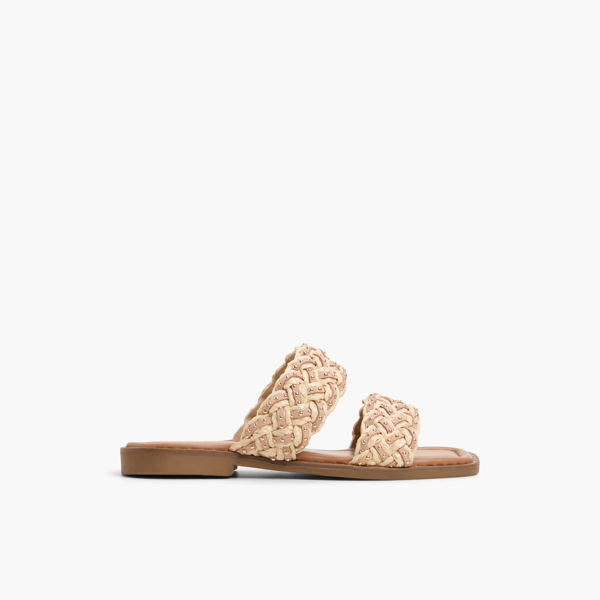 Main View of Medium Beige Eloiisa Slides for Womens