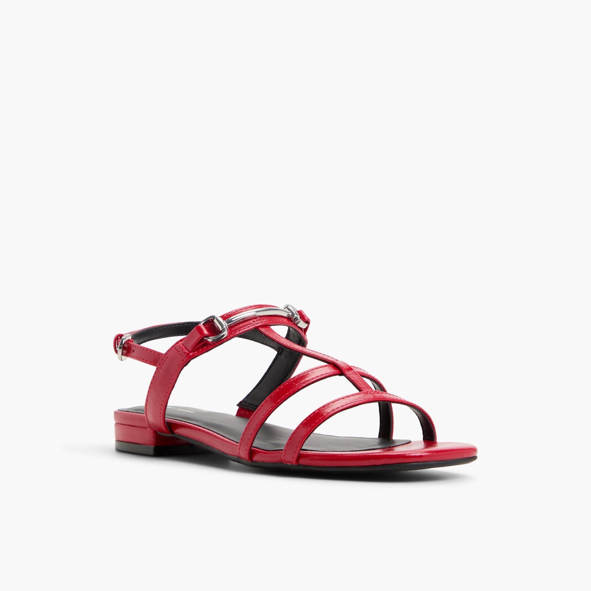 Three-quarter angle of Red Mattea Slingback Sandals's front side