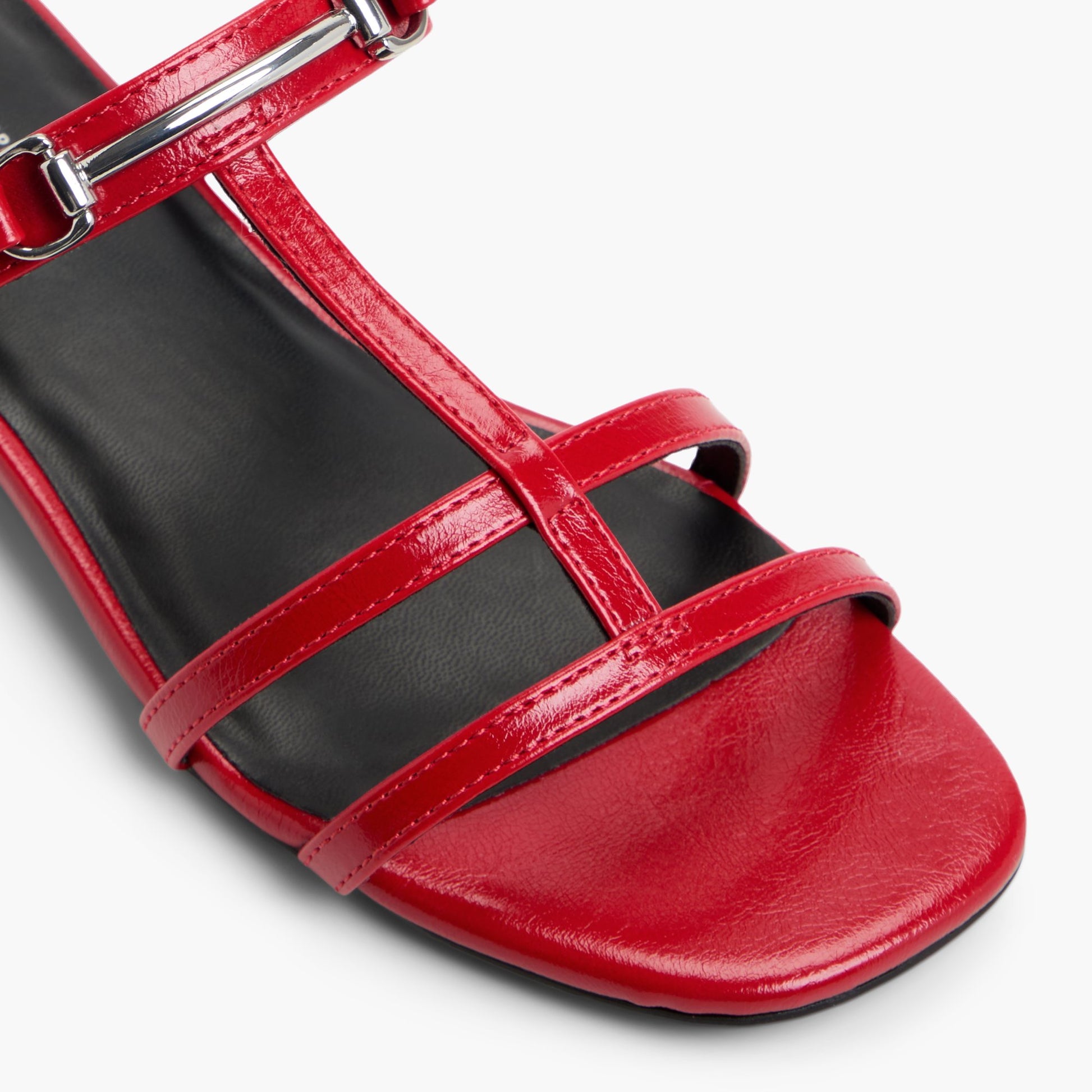 Close-up of the Red Mattea Slingback Sandals