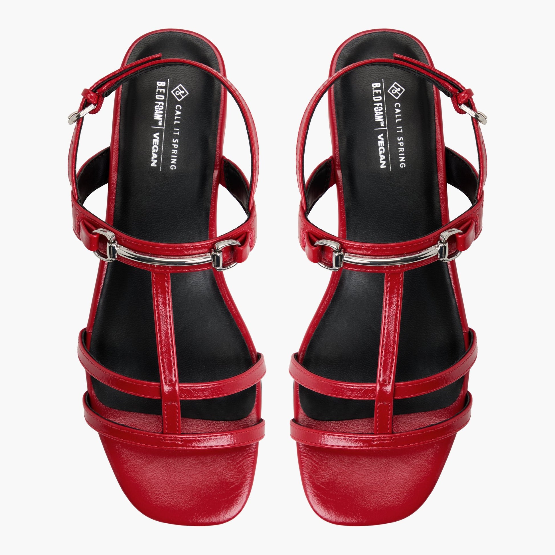 Top-down view of the Red Mattea Slingback Sandals